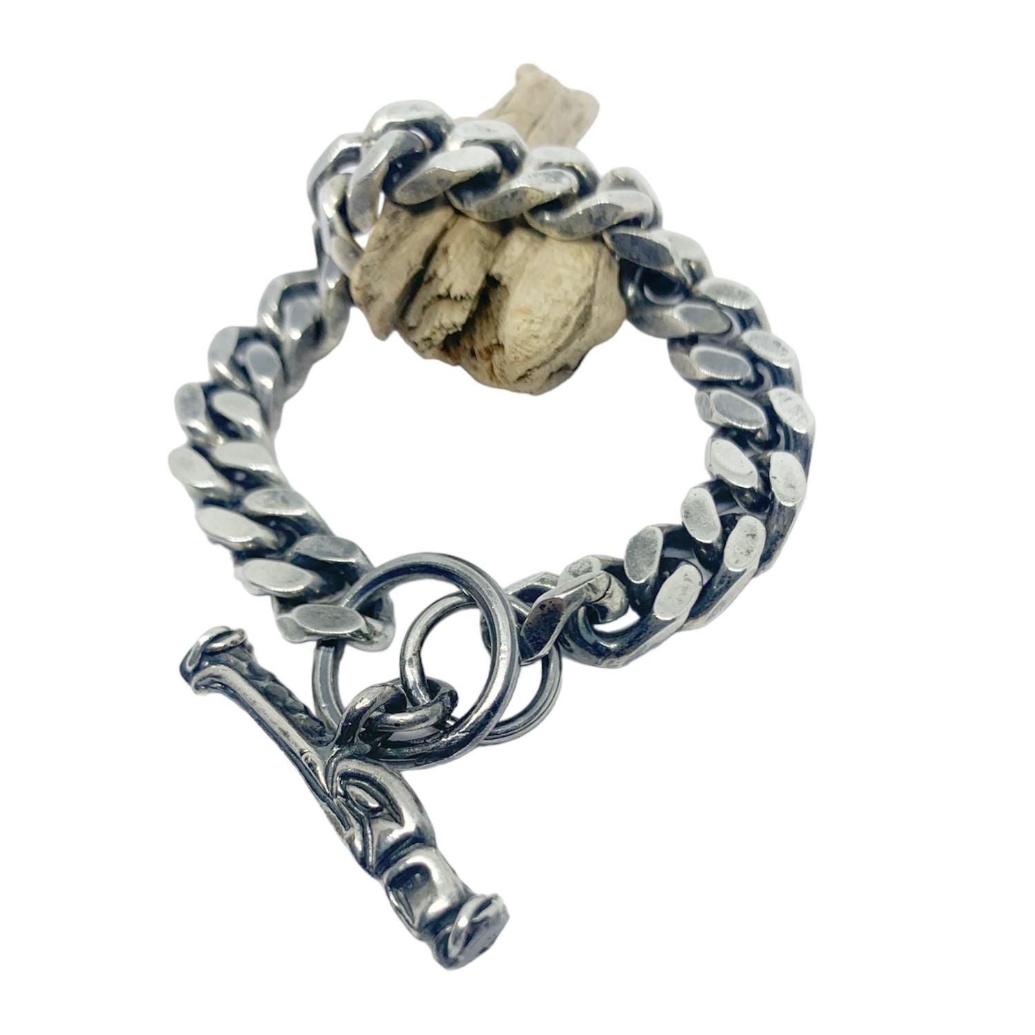 Celtic Bird 2 Curb Chain Bracelet in Sterling Silver