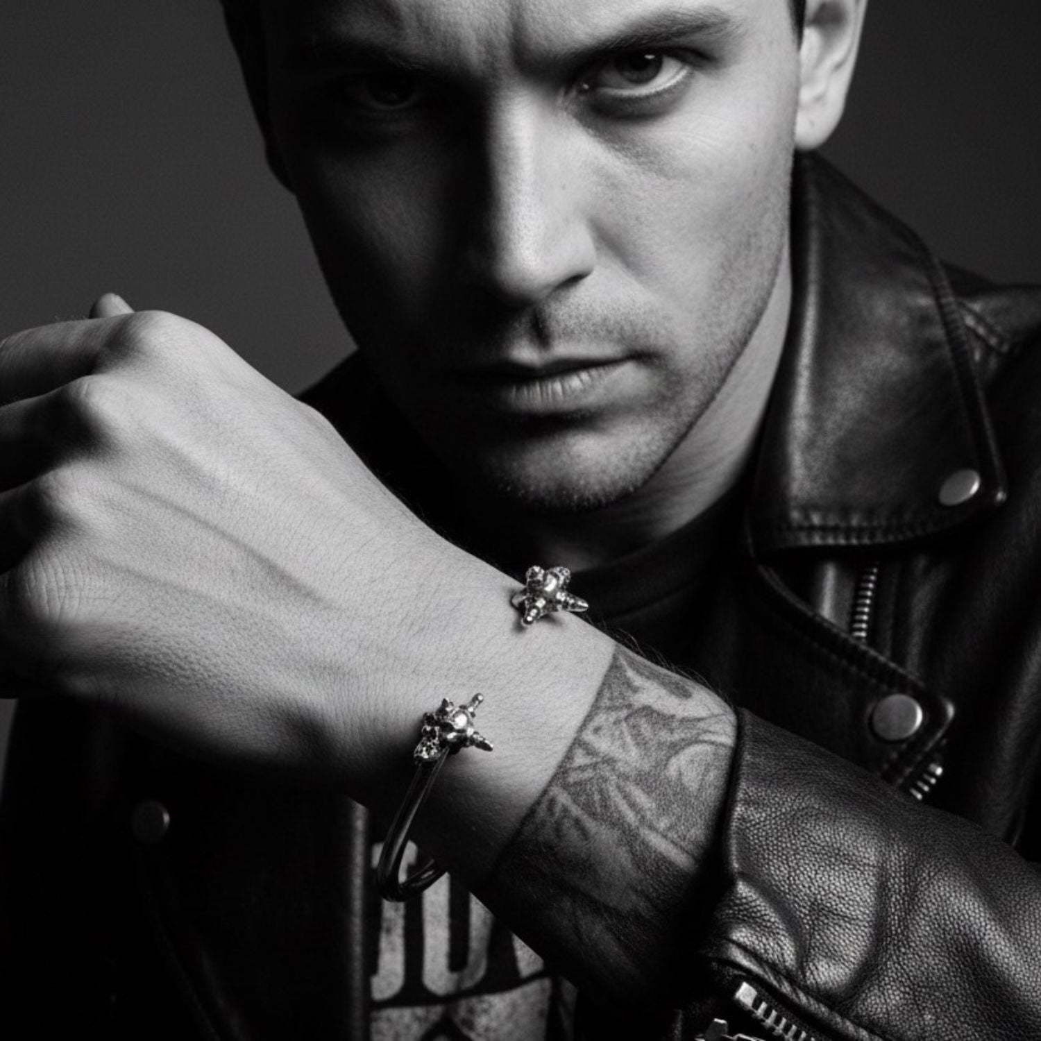 Punk Skull Rigid Bangle – Sterling Silver 925 Men’s