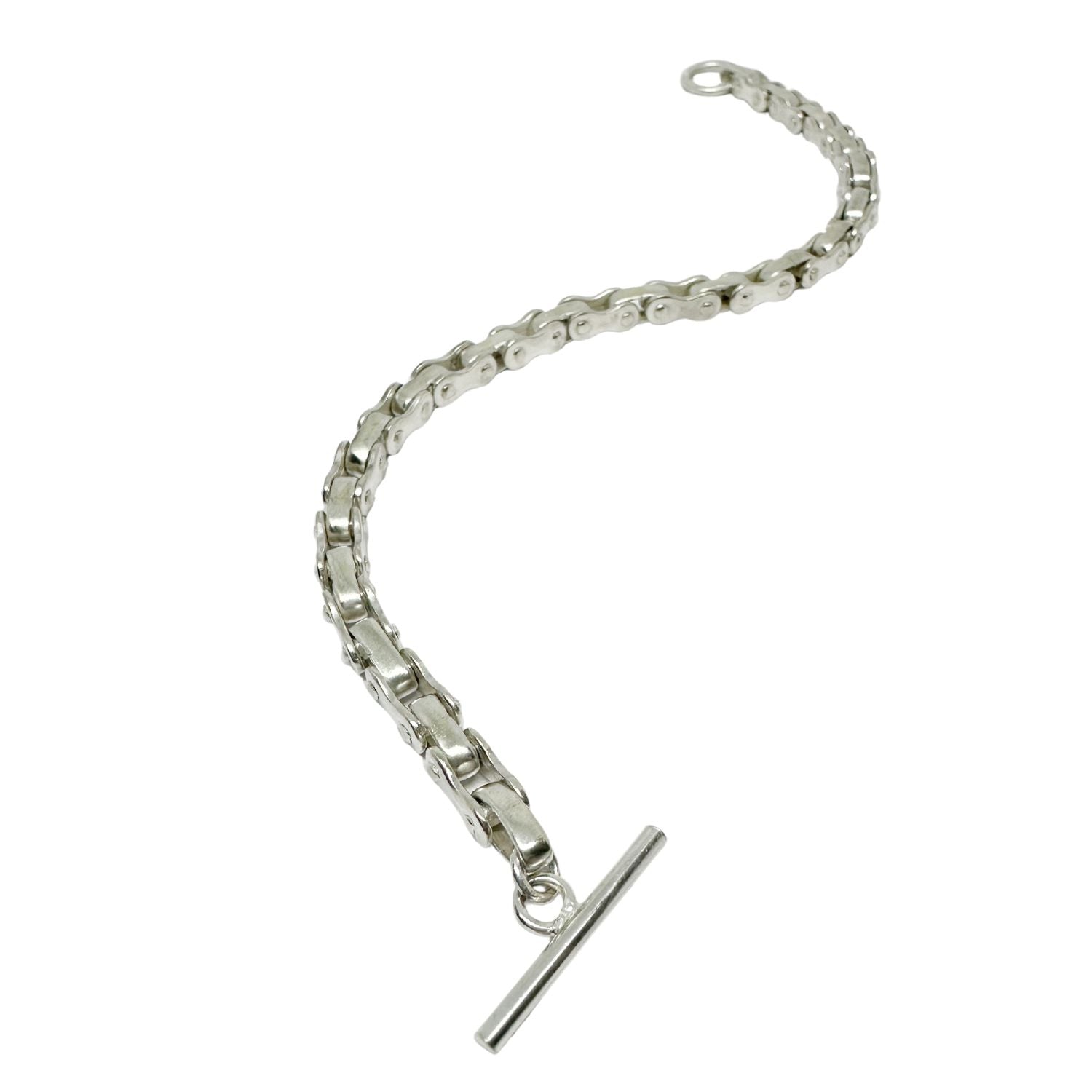T-bar clasp detail on men's silver biker bracelet, UK hallmarked - Tg-Jewellery By Tamara Gervasio