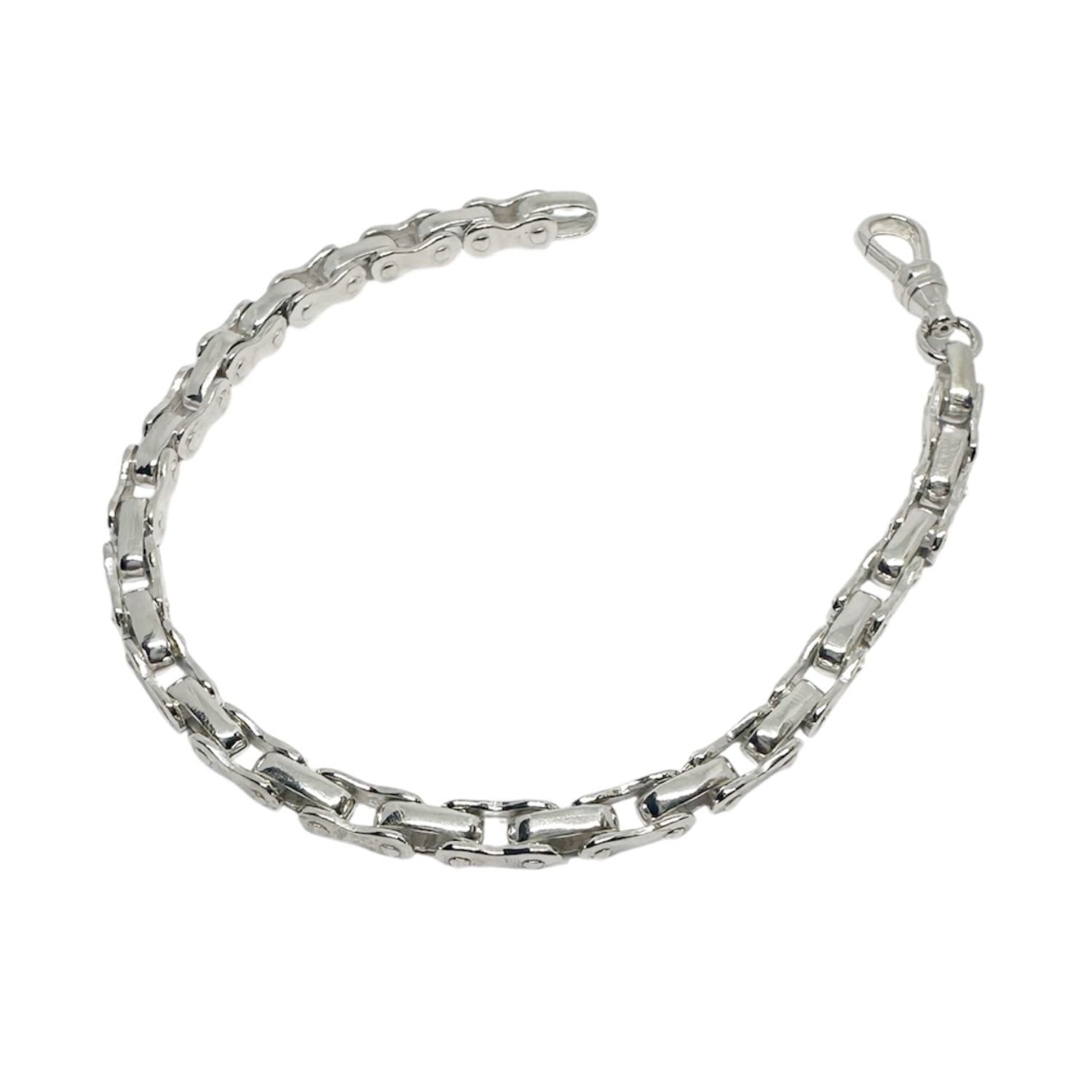 Sterling silver 925 Biker Link Bracelet, UK hallmarked, TG maker's mark, handmade in Cornwall, pairs with matching biker ring