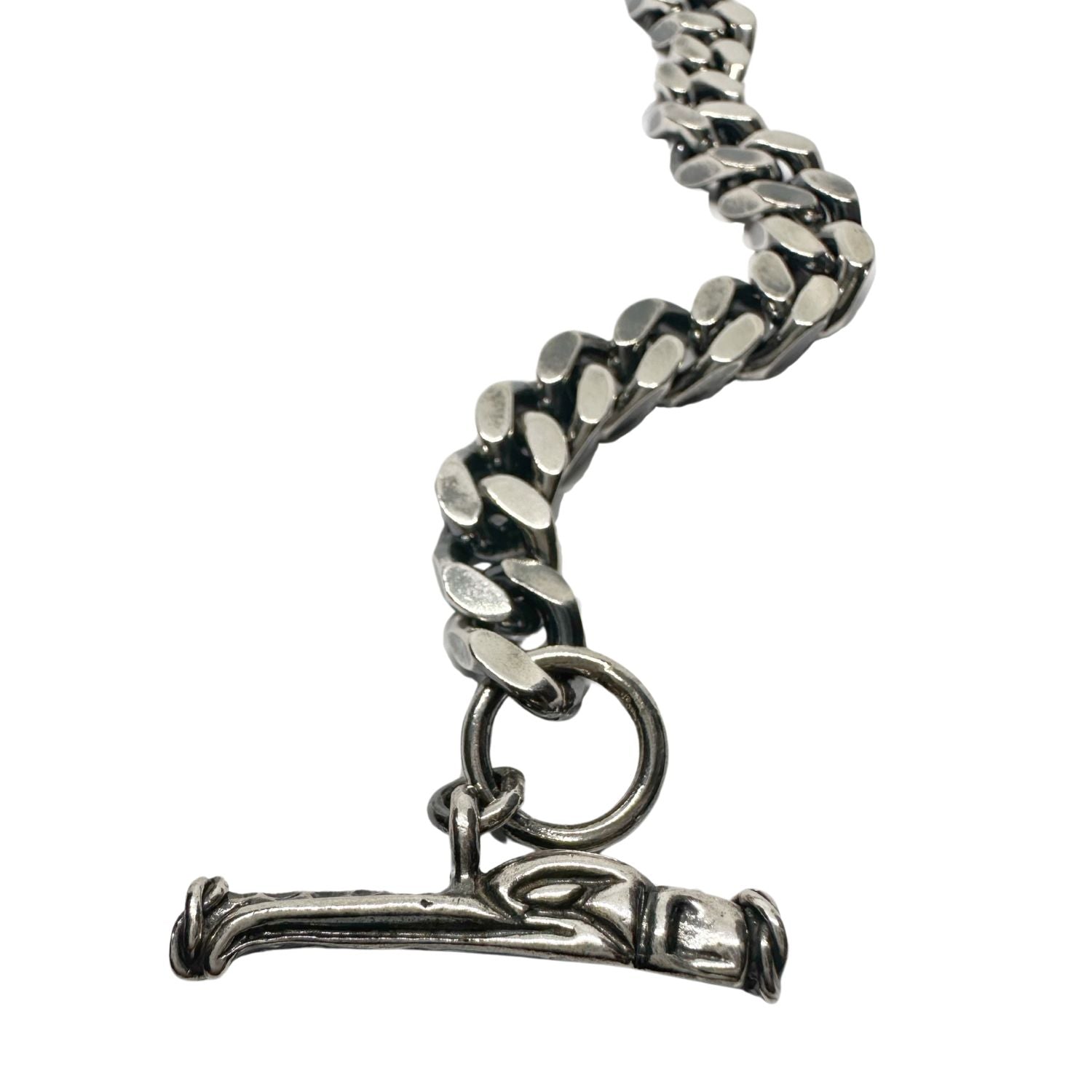 Men’s Sterling Silver Curb Chain Necklace – Celtic Bird 2 T-Bar & POWER Jumpring - Tg-Jewellery By Tamara Gervasio