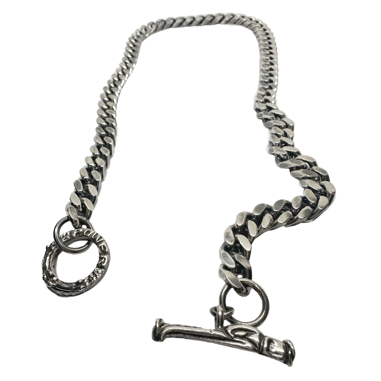 Men’s Sterling Silver Curb Chain Necklace – Celtic Bird 2 T-Bar & POWER Jumpring - Tg-Jewellery By Tamara Gervasio