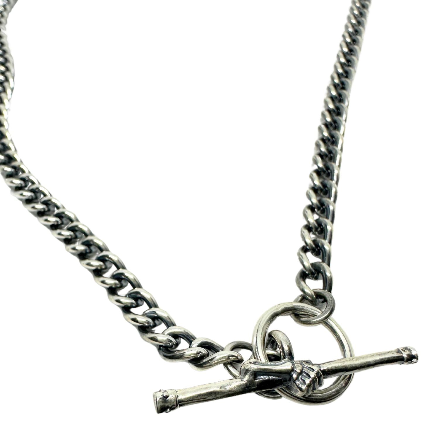 Skeleton T-Bar Curb Chain Necklace in Sterling Silver 925 – 50.5cm - Tg-Jewellery By Tamara Gervasio