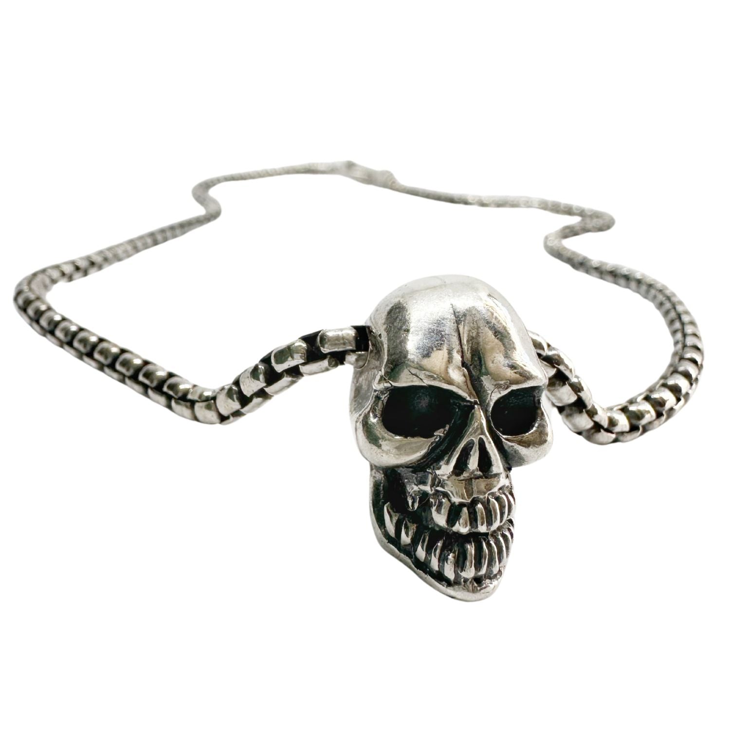 Skull Box Chain T-Bar Necklace – Sterling Silver 925 - Tg-Jewellery By Tamara Gervasio