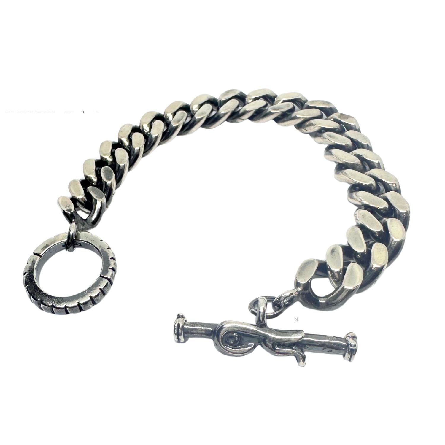 Sterling Silver Curb Chain Bracelet – Celtic Bird T-Bar Clasp - Tg-Jewellery By Tamara Gervasio