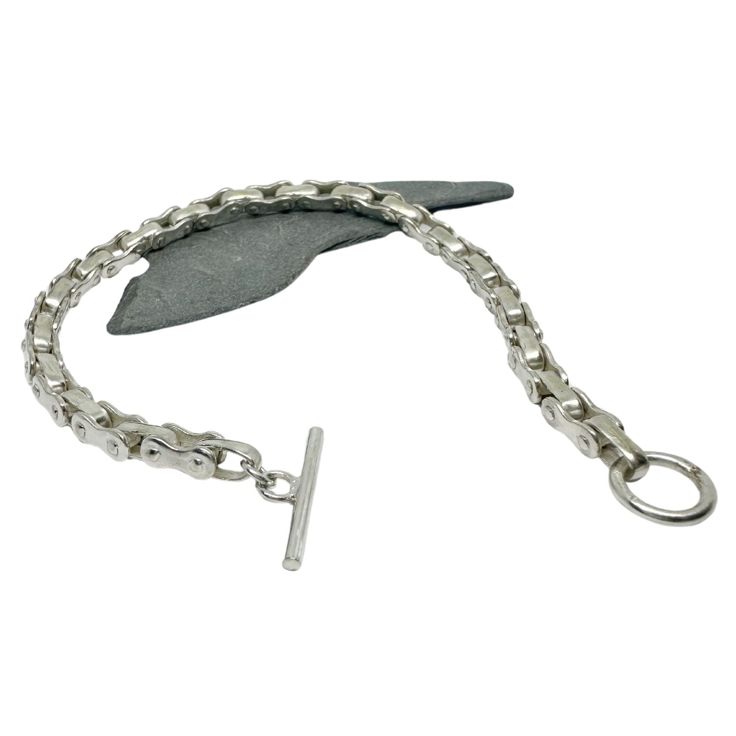 Men’s Biker Bracelet – Sterling Silver 925, Handmade with T-Bar Clasp - Tg-Jewellery By Tamara Gervasio