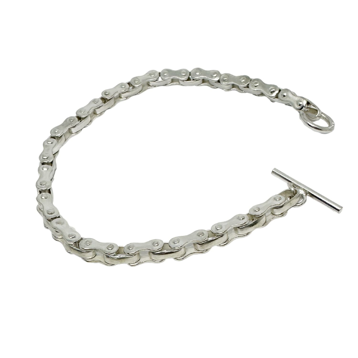 Men’s Biker Bracelet – Sterling Silver 925, Handmade with T-Bar Clasp - Tg-Jewellery By Tamara Gervasio