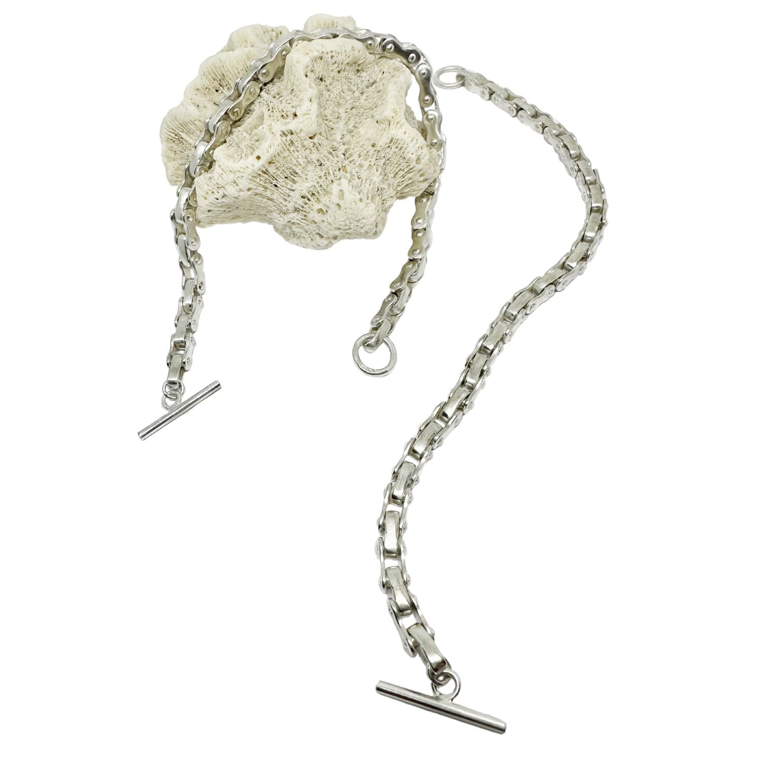 Men’s Biker Bracelet – Sterling Silver 925, Handmade with T-Bar Clasp - Tg-Jewellery By Tamara Gervasio