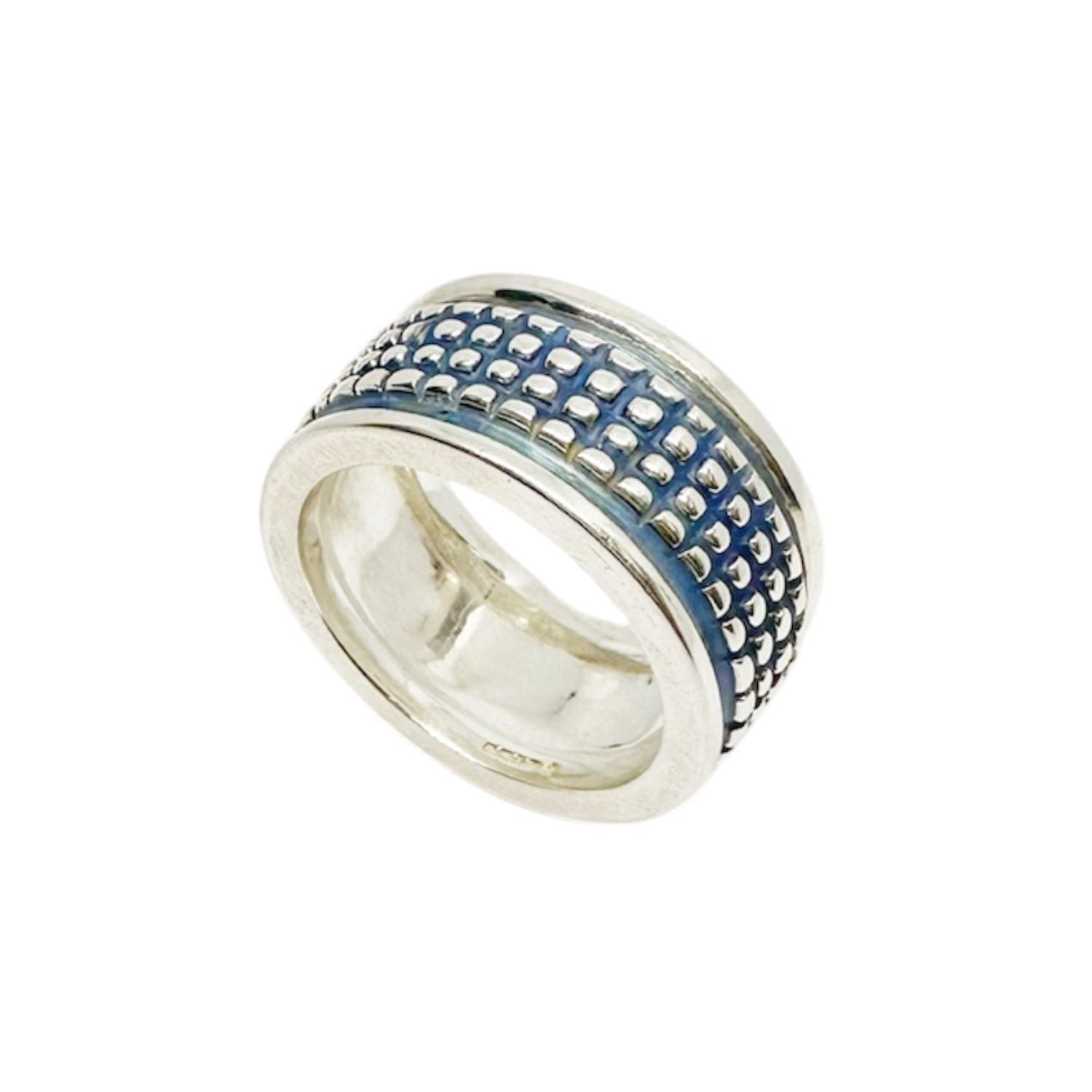 Crocodile Men's Ring – Sterling Silver 925 with Blue Ceramic Enamel - Tg-Jewellery By Tamara Gervasio