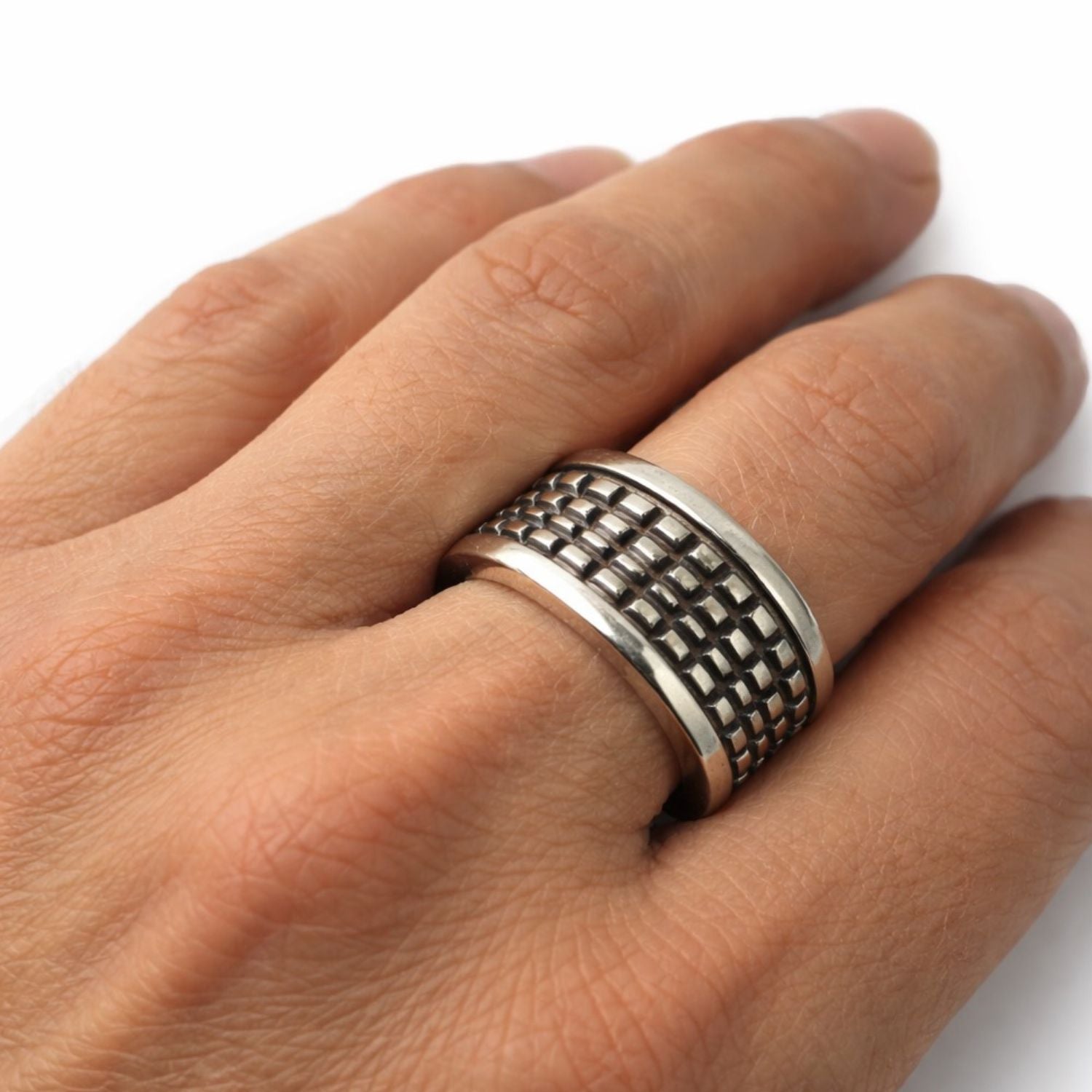 Crocodile Ring – Sterling Silver 925, Oxidised & Polished Finish