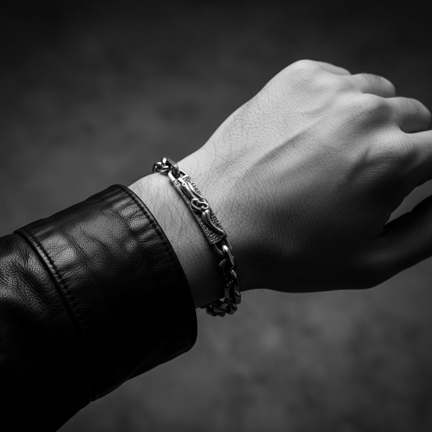 Celtic dog sterling silver bracelet worn on wrist — TG-Jewellery