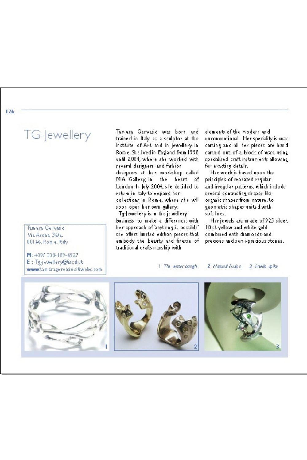 Craft galleries 10th edition article about tg-jewellery by Tamara Gervasio
