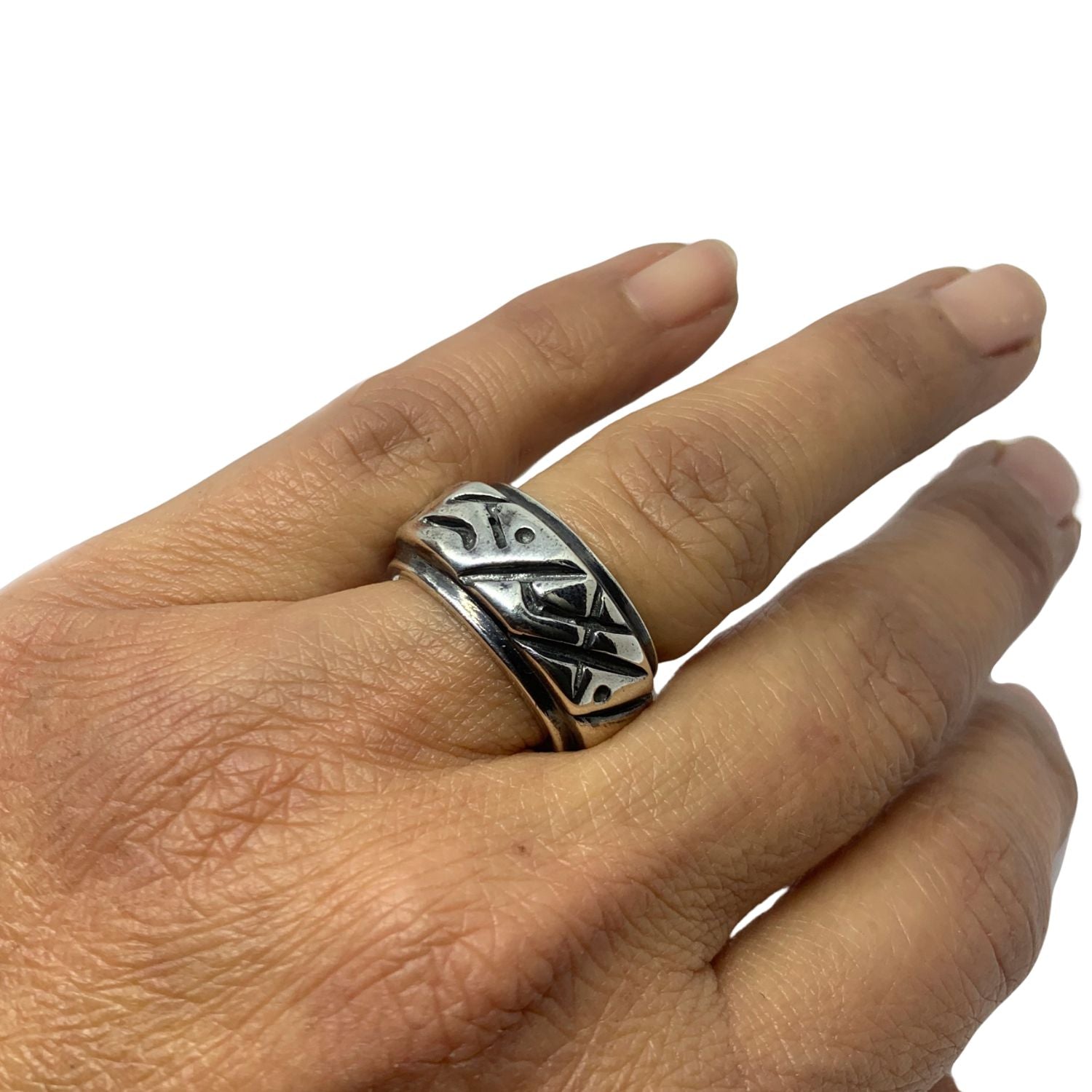 Abstract Chunky Band Ring – Bold Sterling Silver Statement - Tg-Jewellery By Tamara Gervasio