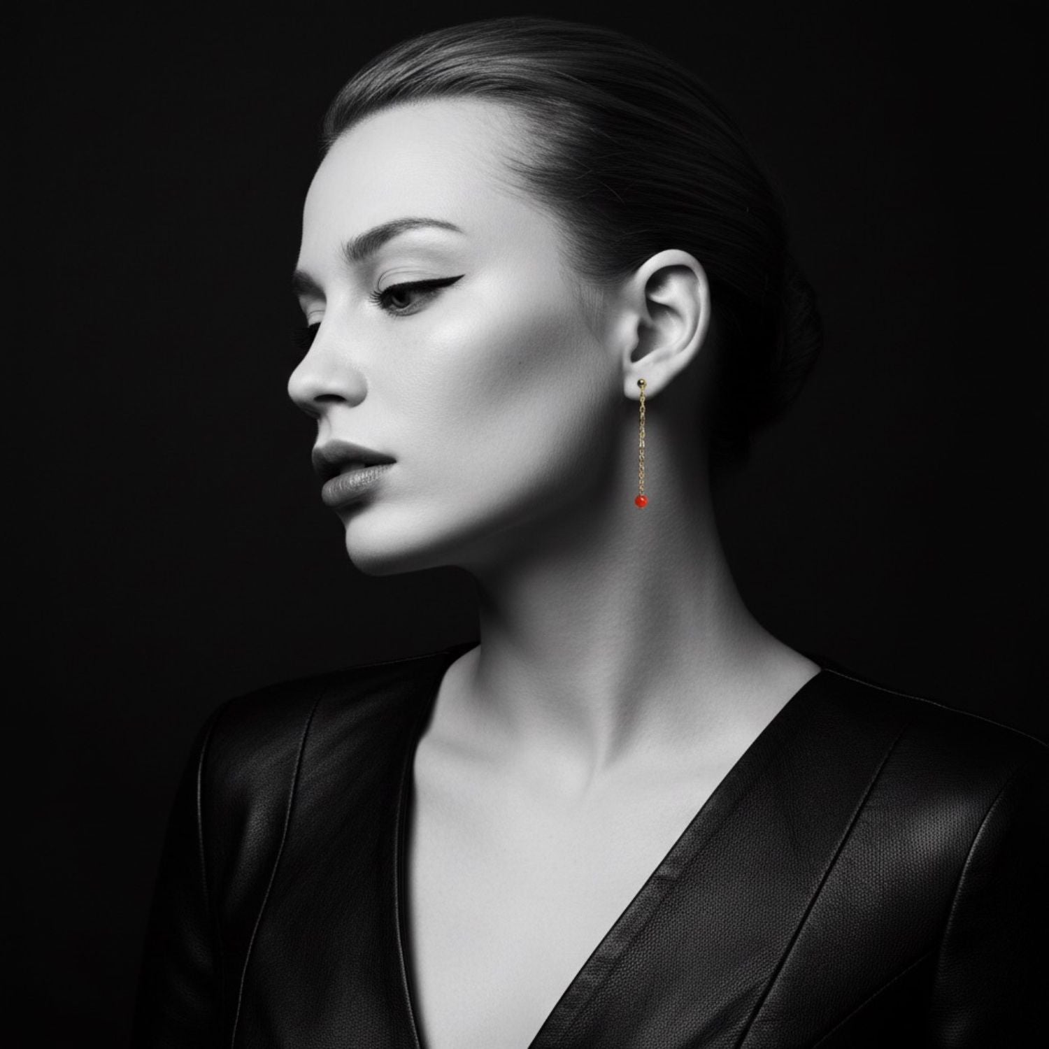 18K Yellow Gold Mediterranean Coral Dangle Earrings – Handmade in Italy