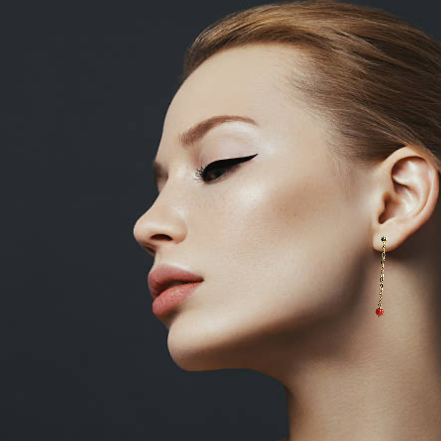 18K Yellow Gold Mediterranean Coral Dangle Earrings – Handmade in Italy - Tg-Jewellery By Tamara Gervasio