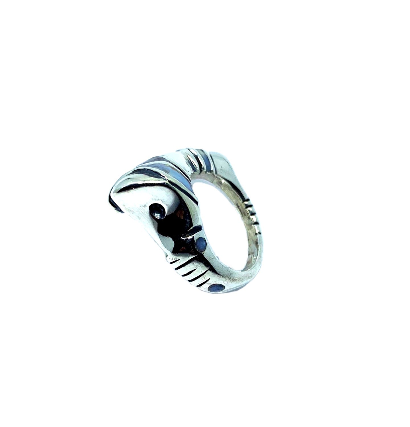 Sterling silver 925 Eyebrow ring showing light blue and blue Colorit enamel colour options - Tg-Jewellery By Tamara Gervasio