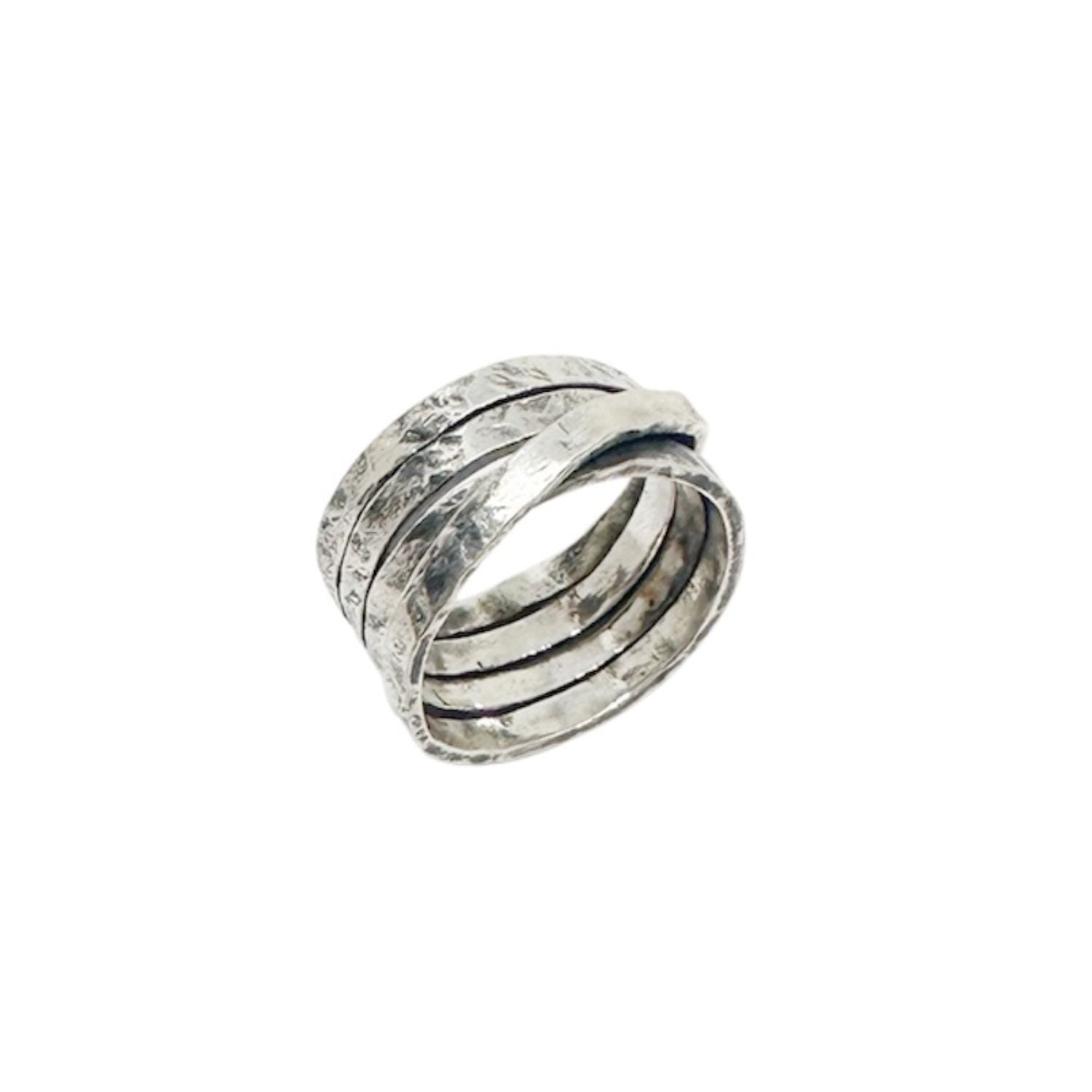 Recycled sterling silver 925 Fasce Ring, TG maker's mark, sustainable material, one of a kind handmade variation