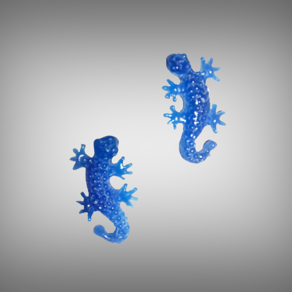 Gecko Earrings in Lost wax