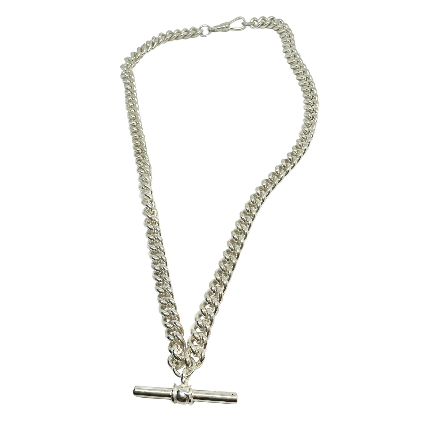 Men’s Sterling Silver Curb Chain with T-Bar Pendant - Tg-Jewellery By Tamara Gervasio