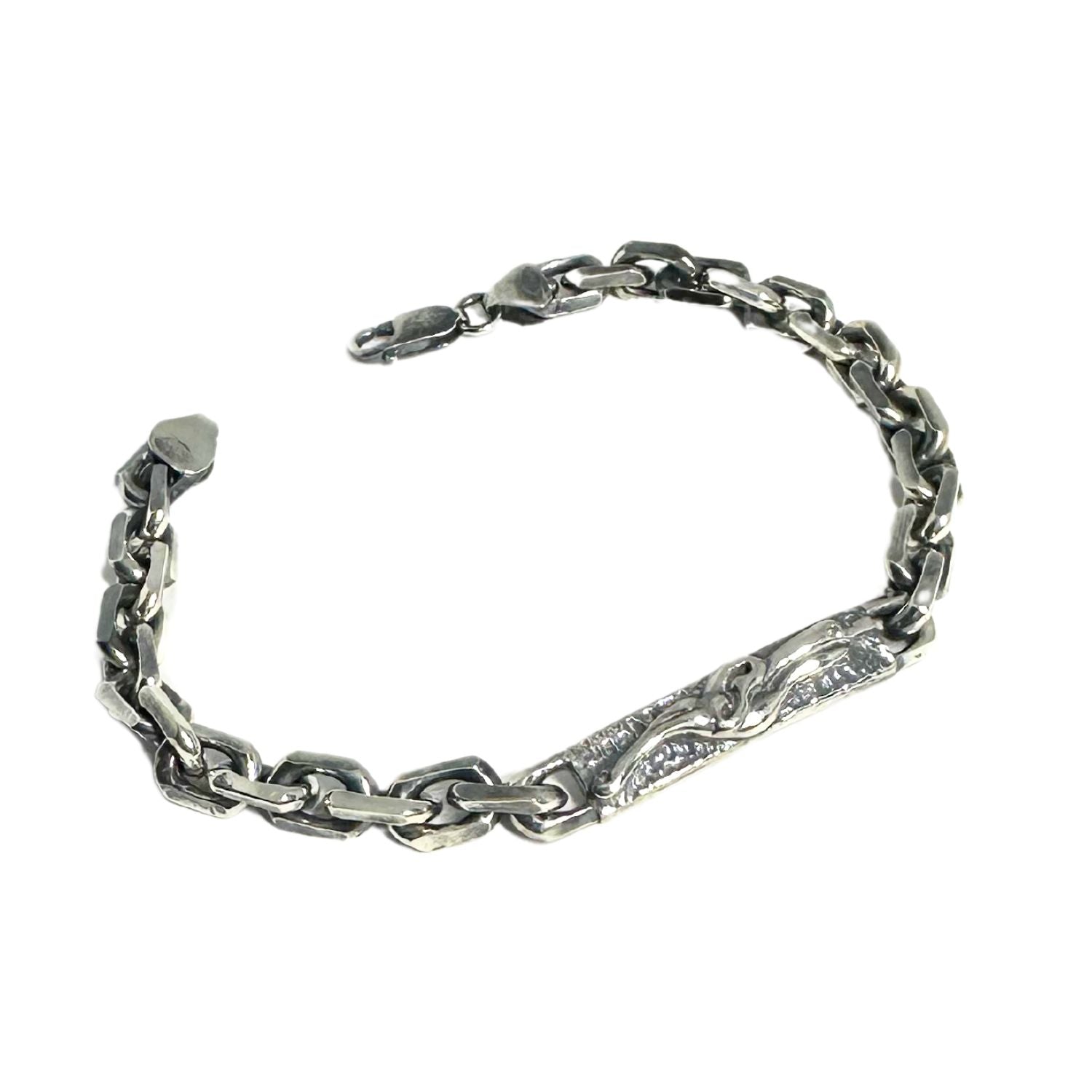 Handcrafted sterling silver Celtic dog bracelet, full length view - Tg-Jewellery By Tamara Gervasio