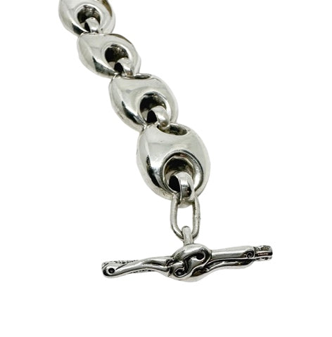 Handcrafted sterling silver anchor chain bracelet, side profile — TG-Jewellery - Tg-Jewellery By Tamara Gervasio