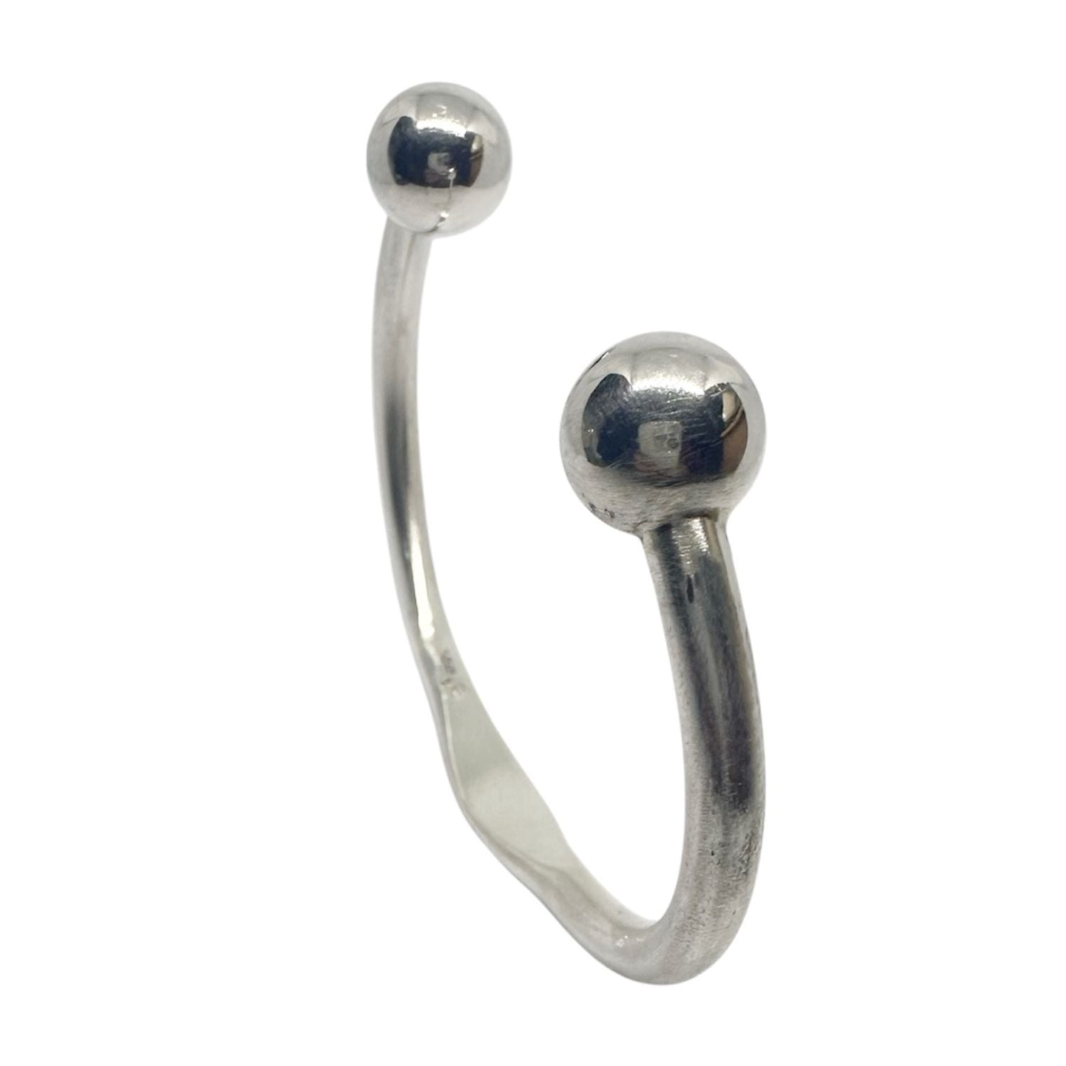Solid recycled sterling silver men's cuff bangle – sculptural open cuff, 925 silver, TG-Jewellery