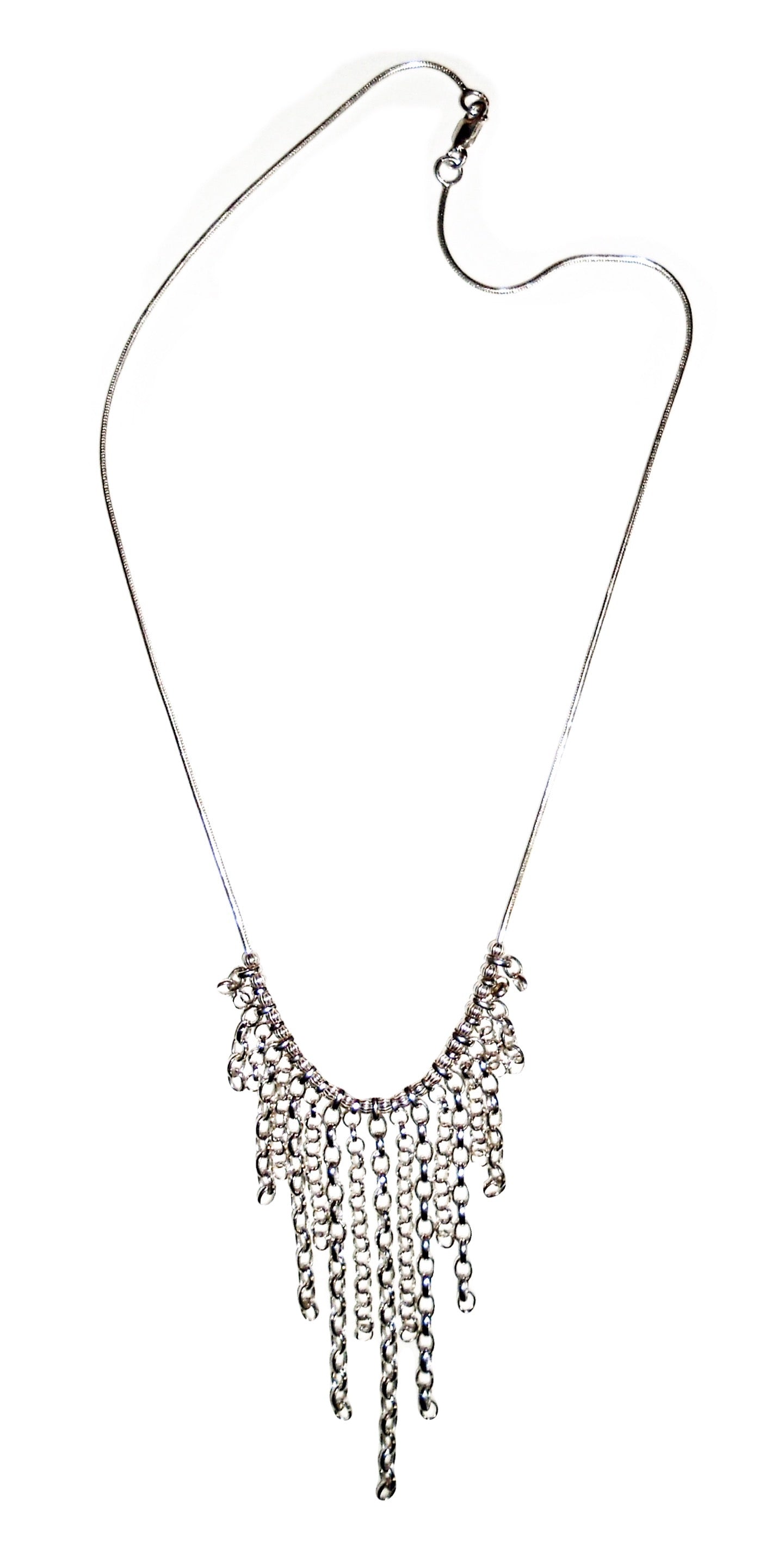 Rain Drop Chain Necklace – Handcrafted Sterling Silver - Tg-Jewellery By Tamara Gervasio