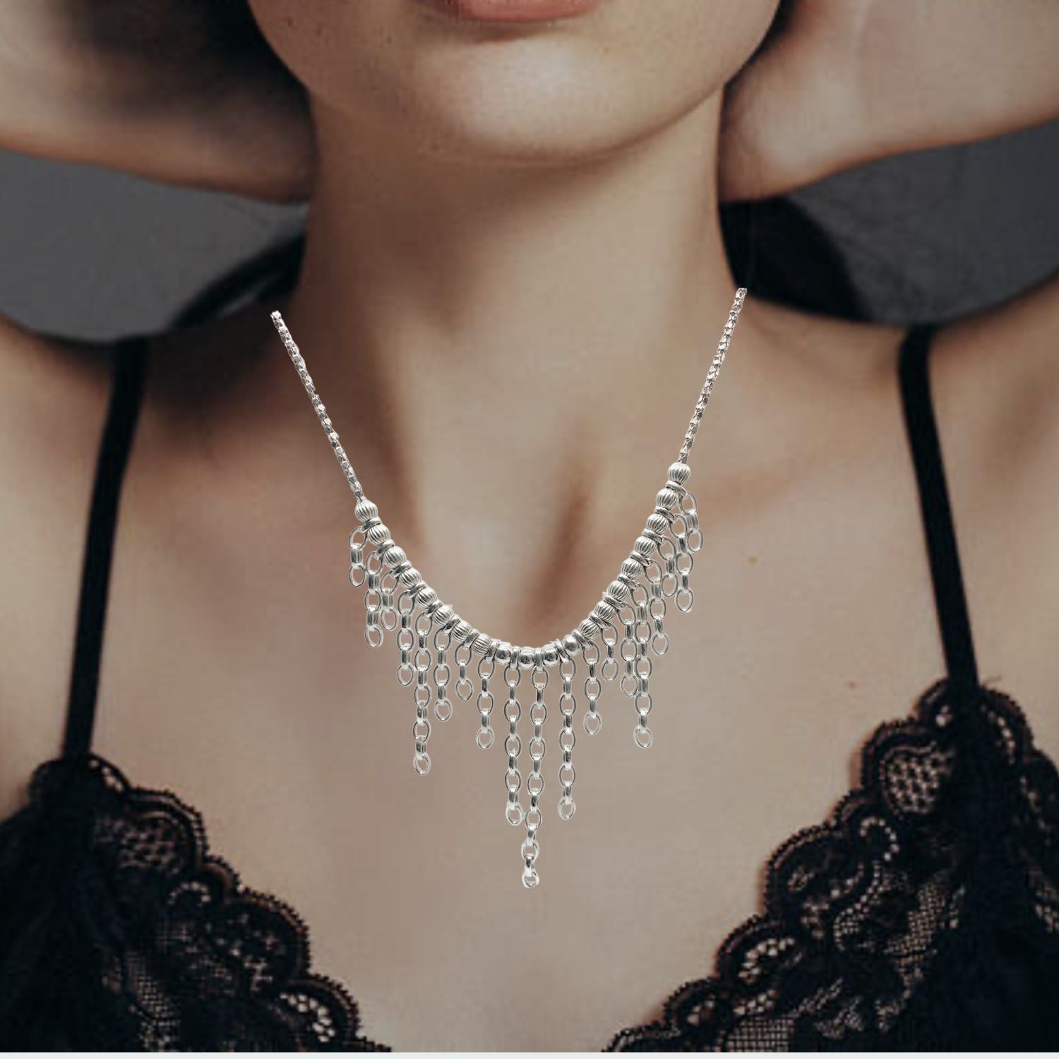 Rain Drop Necklace – Sterling Silver 925 Handmade - Tg-Jewellery By Tamara Gervasio