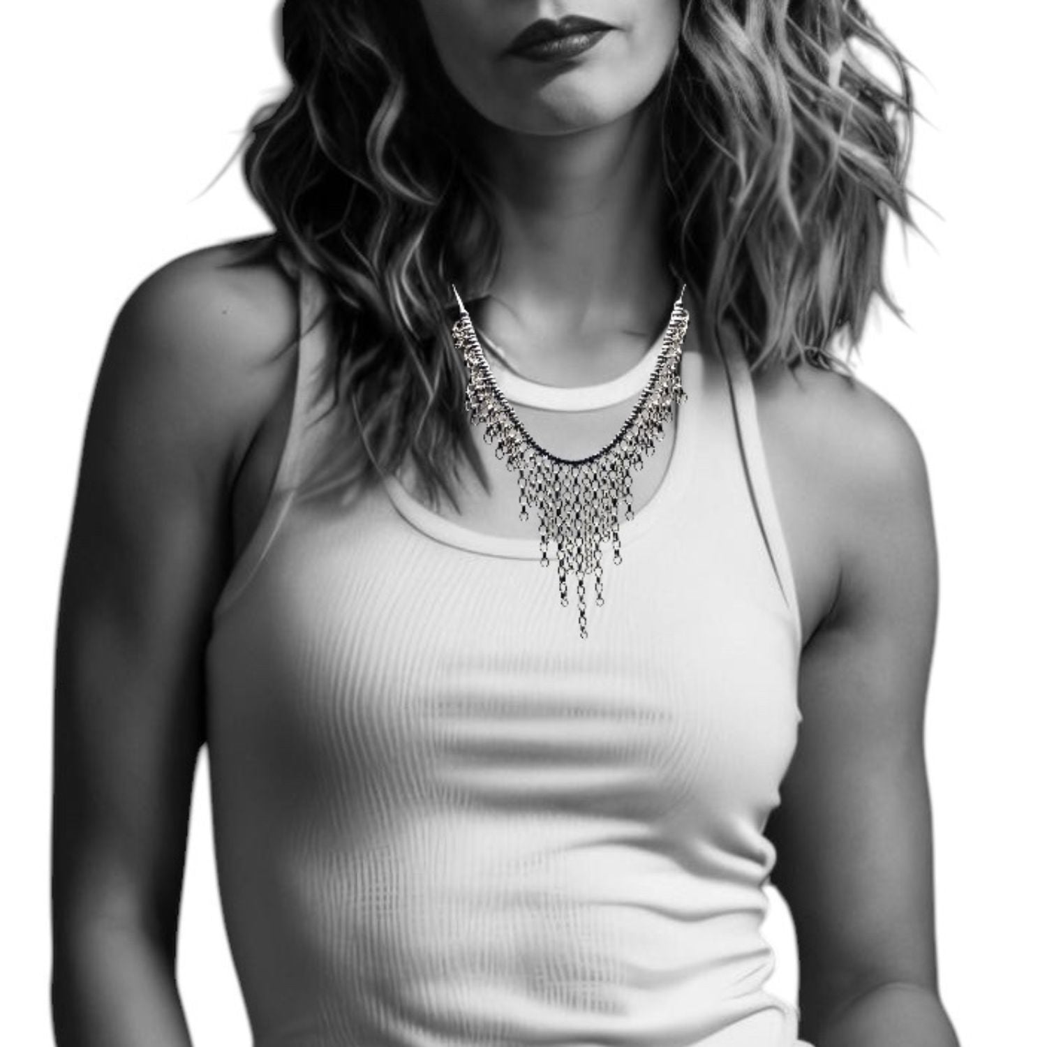 Handmade Rain Drop Chains Necklace – Sterling Silver - Tg-Jewellery By Tamara Gervasio