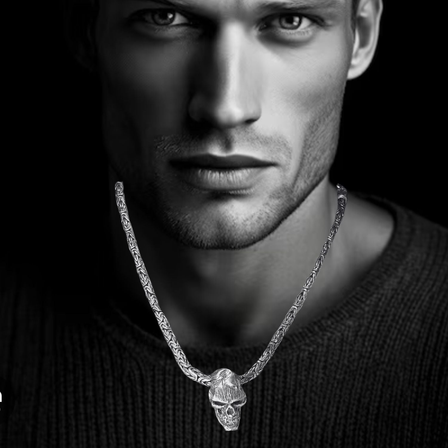 Skull Japanese Sign Power Necklace – Sterling Silver 925 - Tg-Jewellery By Tamara Gervasio