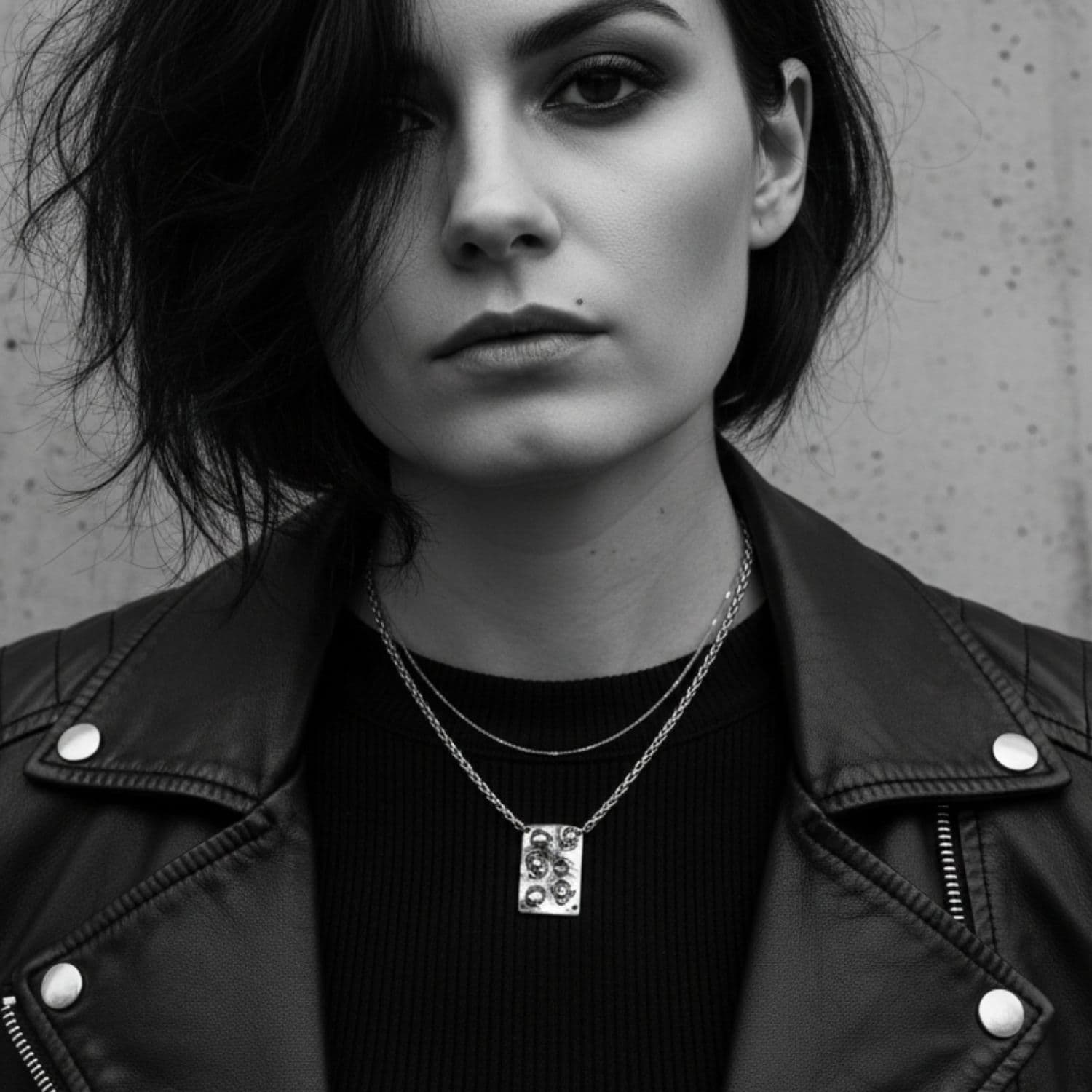 handmade skull necklace choker in sterling silver 925