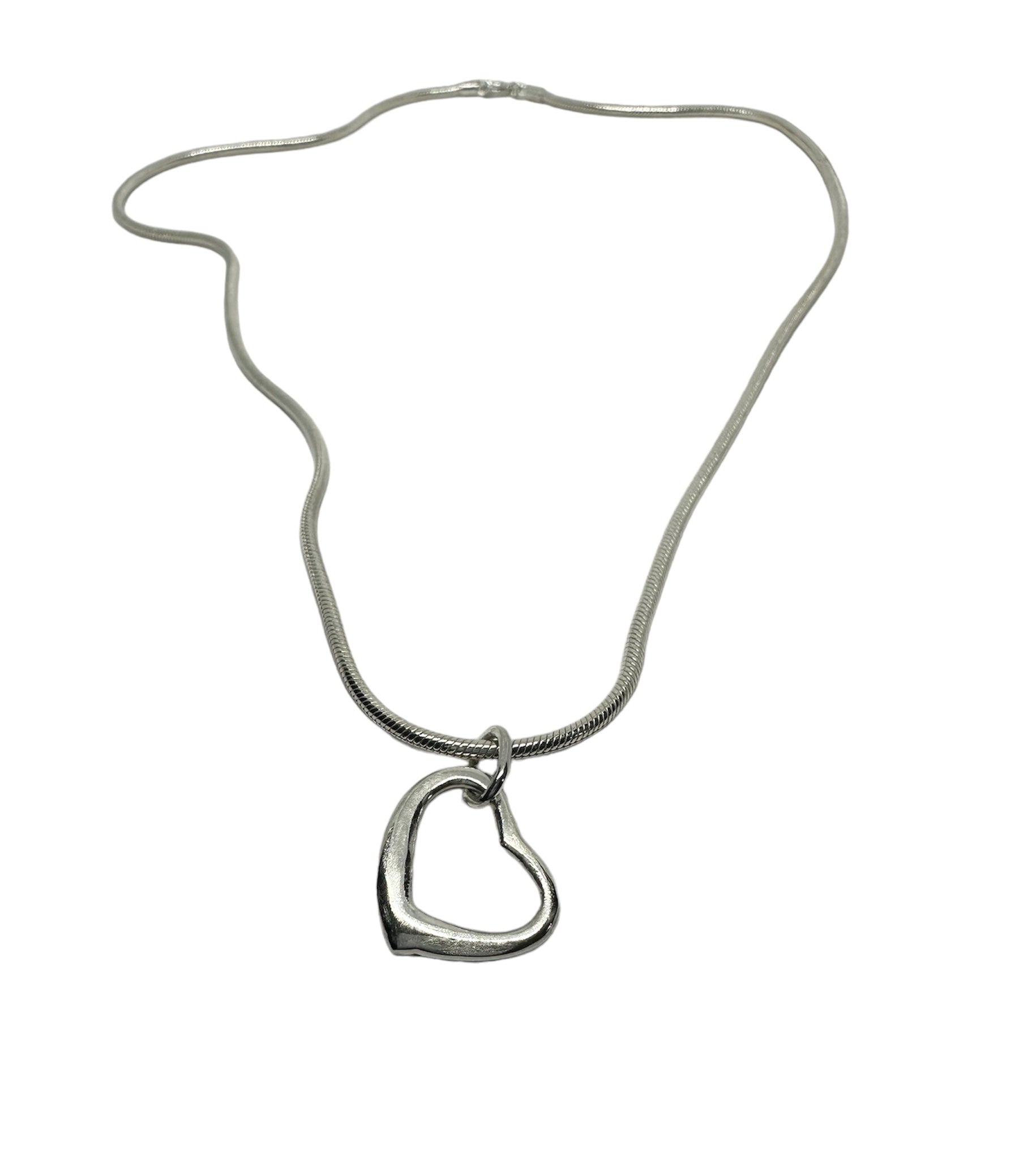 Sterling Silver Heart Snake Chain Necklace – 47.5cm - Tg-Jewellery By Tamara Gervasio