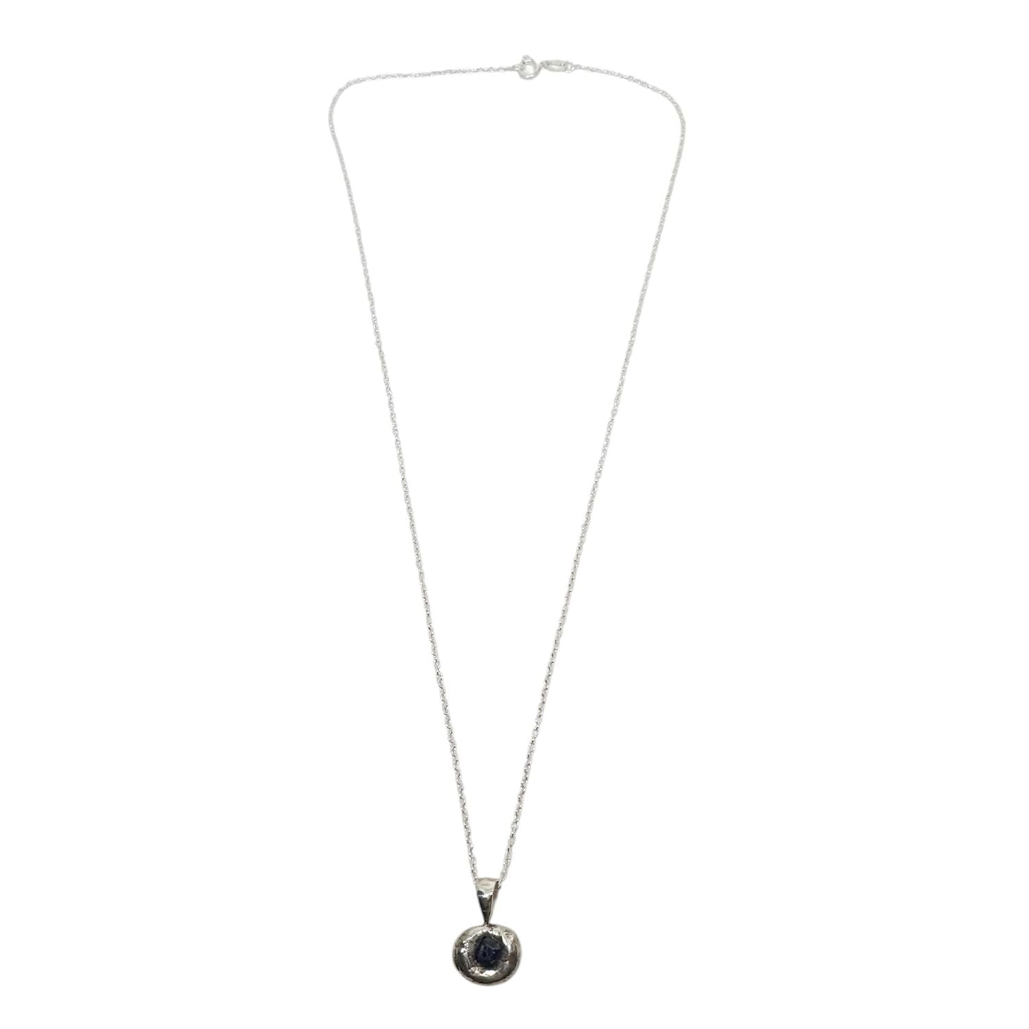 Recycled Silver & Sapphire Necklace – One of a Kind | Sterling Silver 925