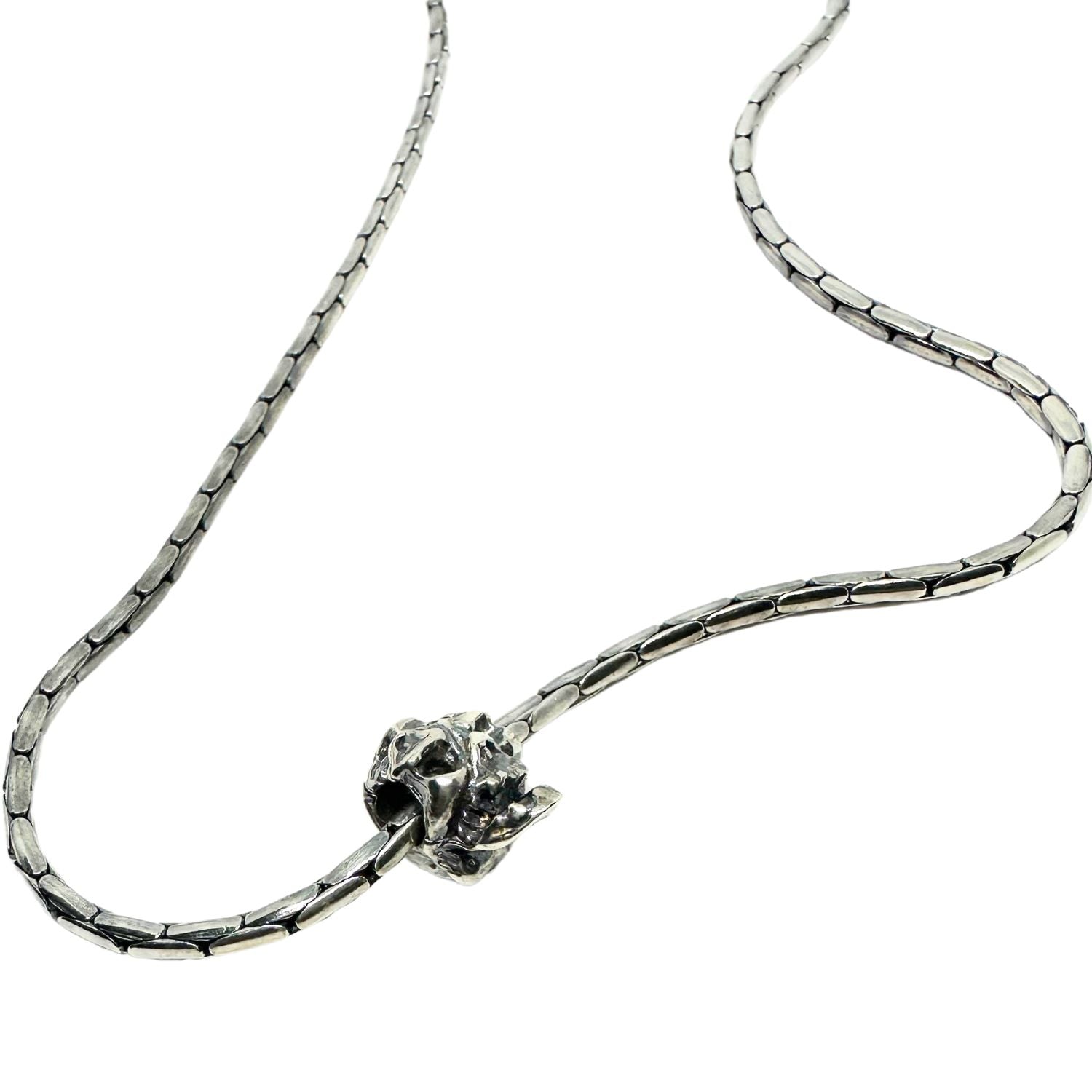 Japanese Skull Paloma Chain Necklace in Sterling Silver 925 – 49cm - Tg-Jewellery By Tamara Gervasio