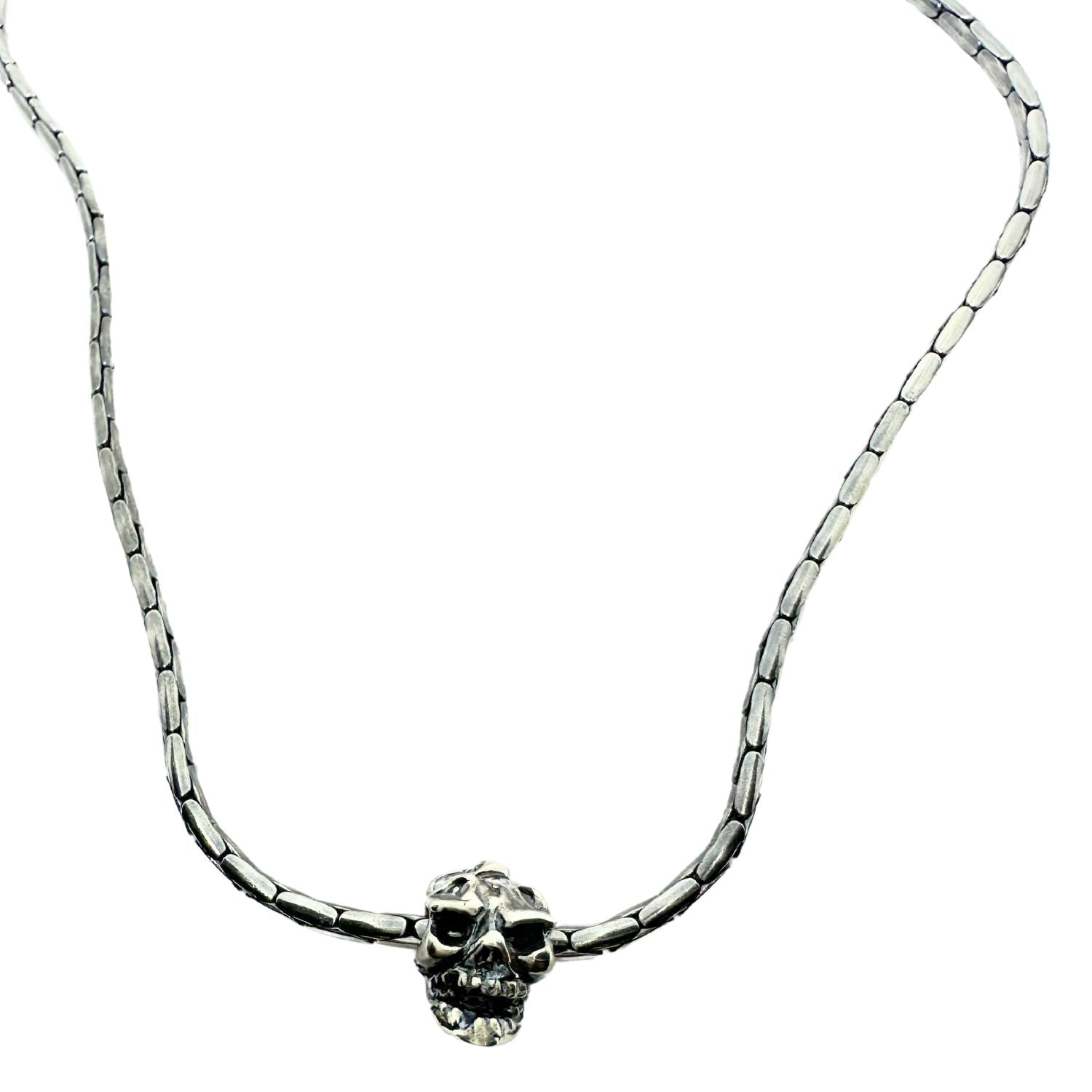 Japanese Skull Paloma Chain Necklace in Sterling Silver 925 – 49cm - Tg-Jewellery By Tamara Gervasio