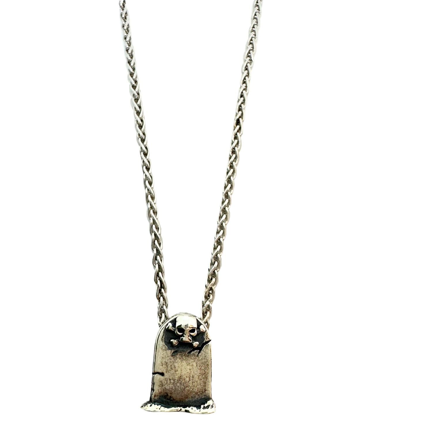 Skeleton Grave Spiga Chain Necklace in Sterling Silver 925 – 38cm - Tg-Jewellery By Tamara Gervasio
