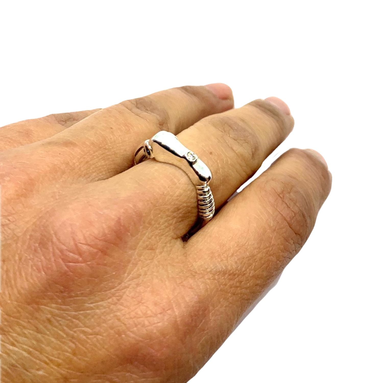 Organic Matter Ring | Sterling Silver 925 with Cubic Zirconia, Sapphire, or Ruby - Tg-Jewellery By Tamara Gervasio