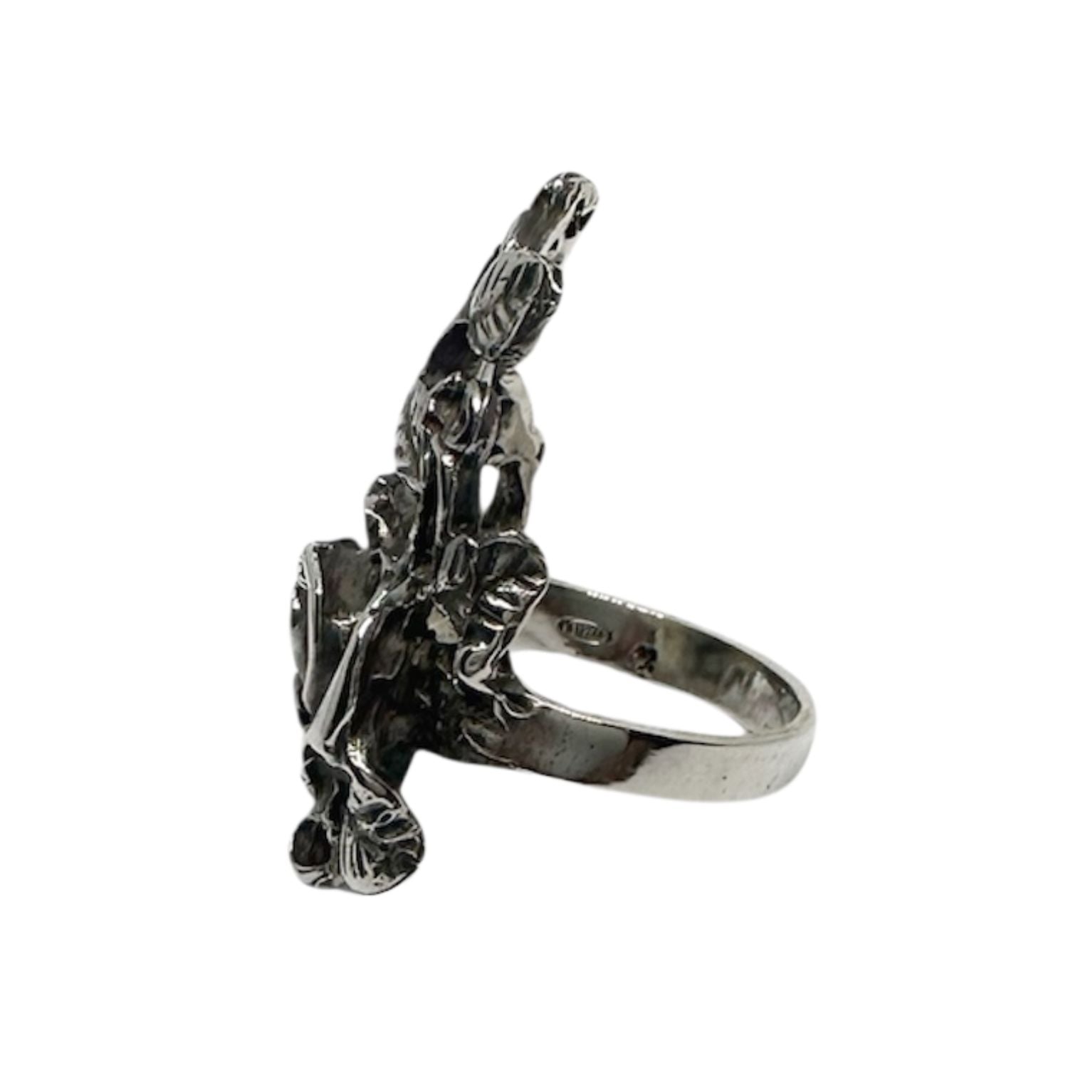 Rosa Gothic Ring – Handcrafted Sterling Silver Sculpture
