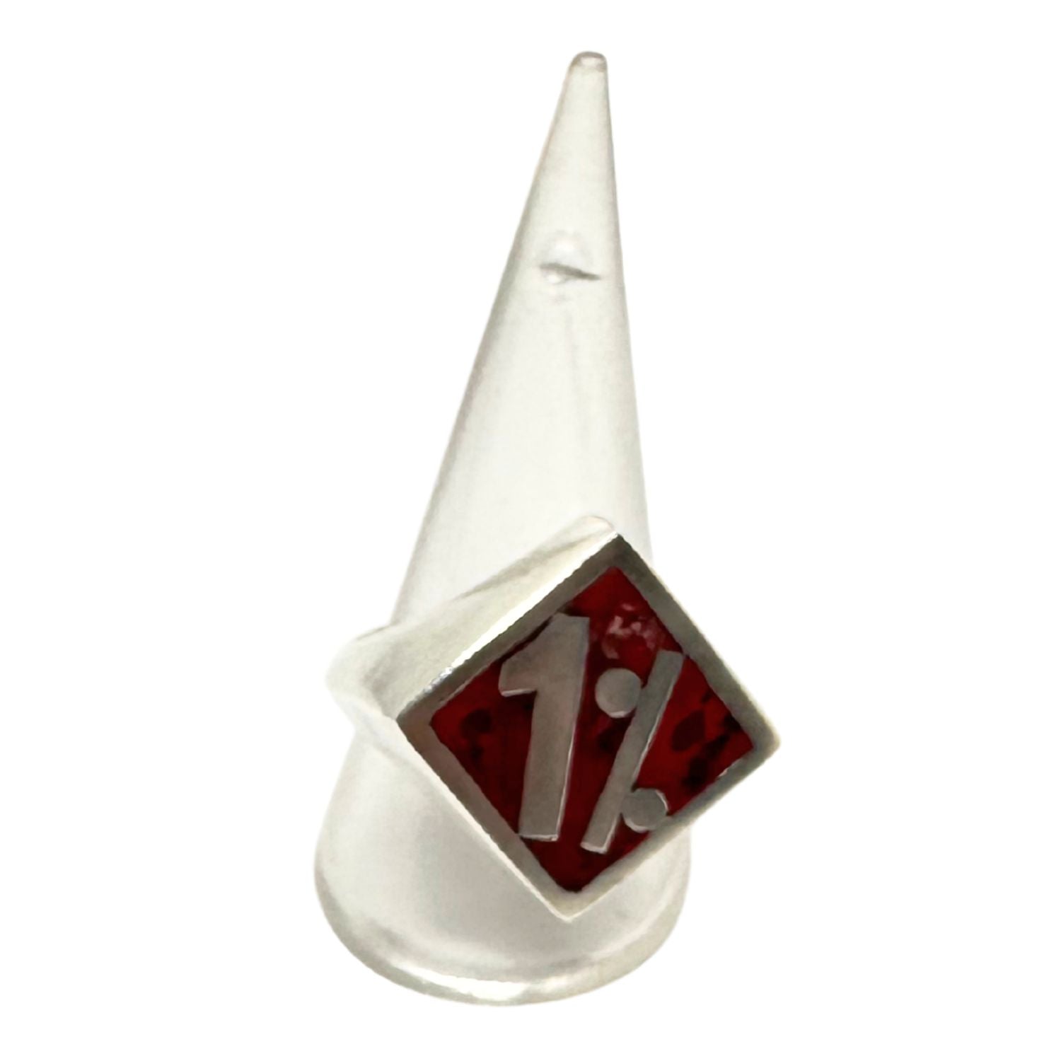 Chunky Sterling Silver "1%" Ring – Red Marble Enamel - Tg-Jewellery By Tamara Gervasio