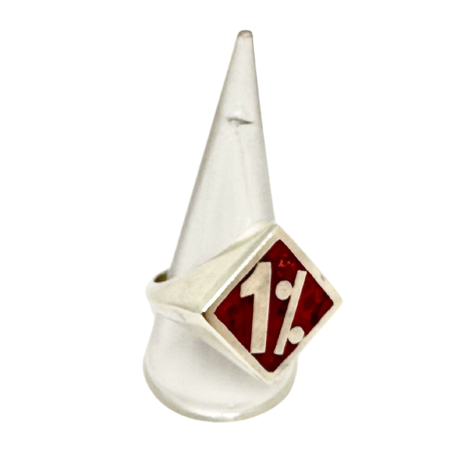 Chunky Sterling Silver "1%" Ring – Red Marble Enamel - Tg-Jewellery By Tamara Gervasio