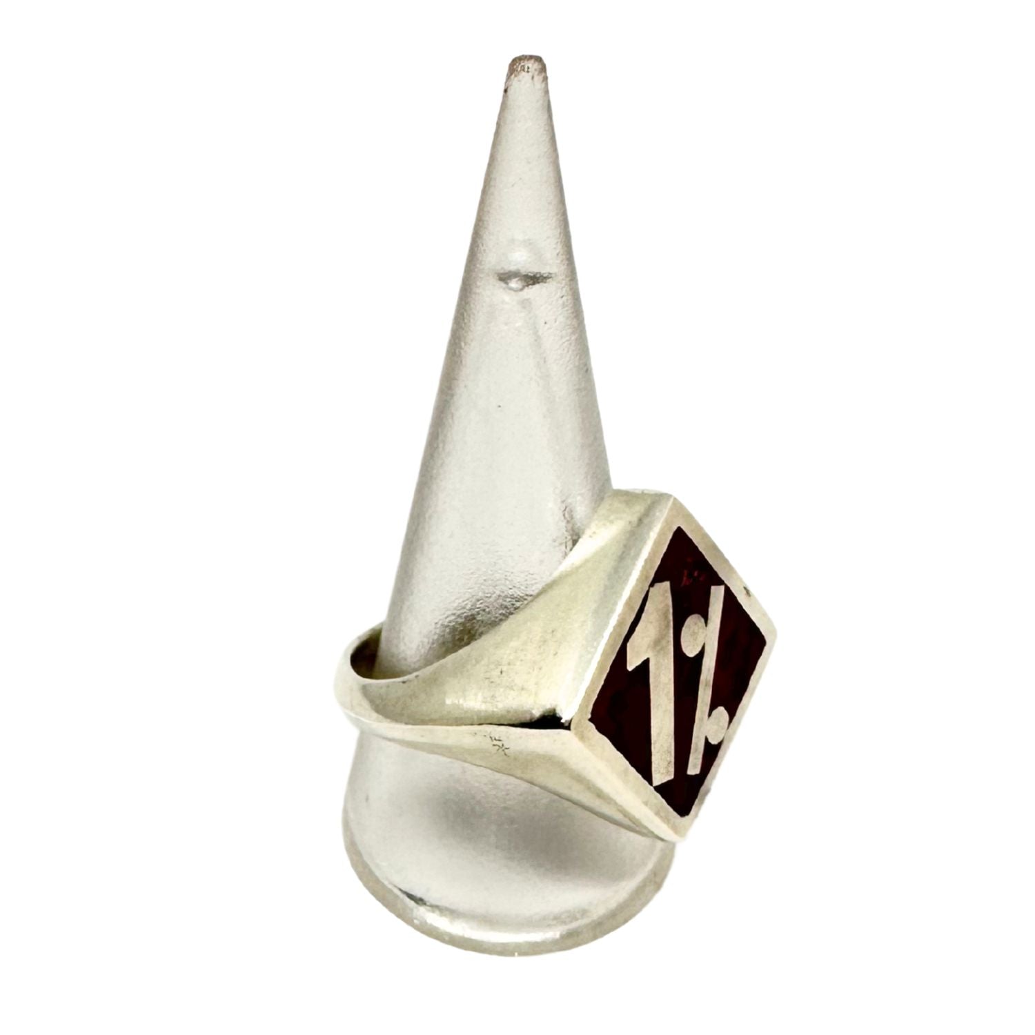 Chunky Sterling Silver "1%" Ring – Red Marble Enamel - Tg-Jewellery By Tamara Gervasio