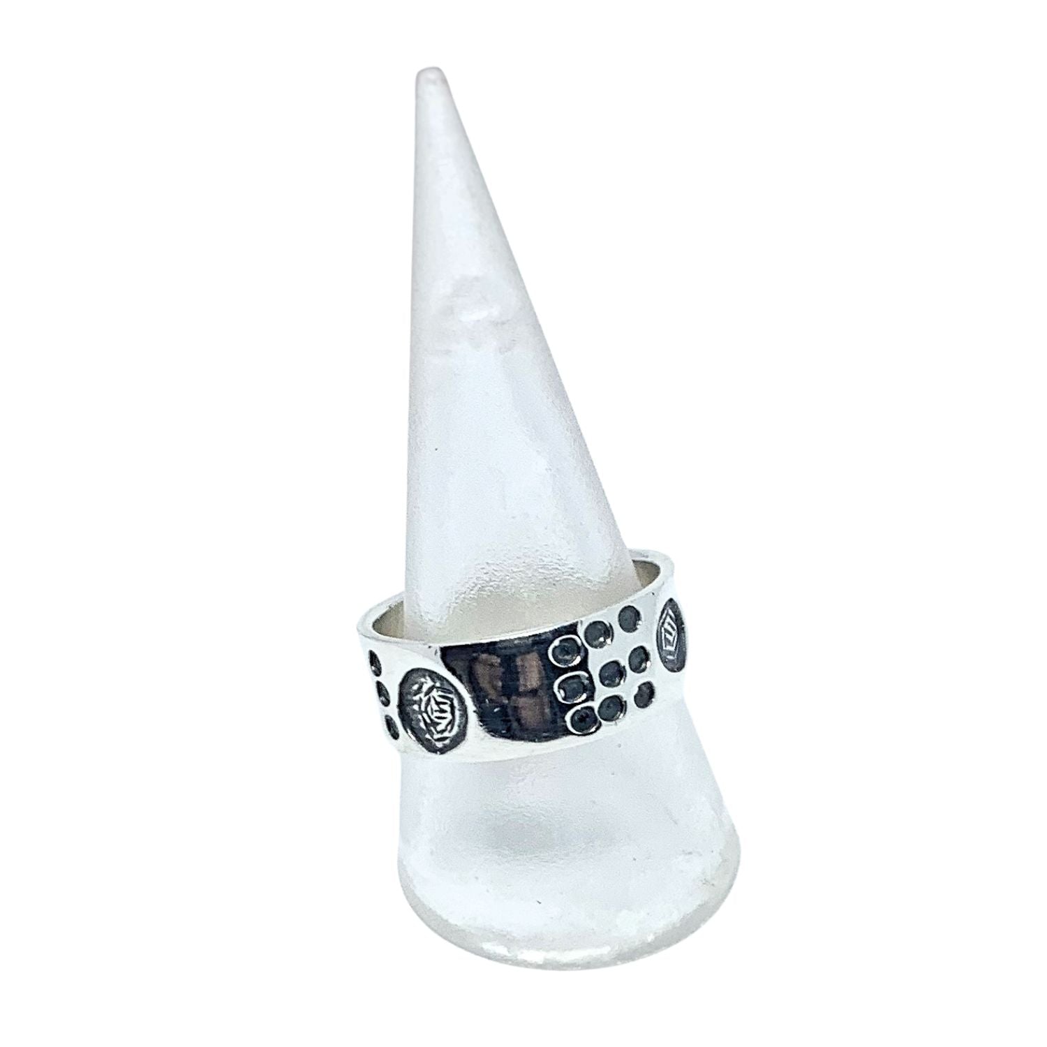 Men’s Dots Circle Sterling Silver Band Ring - Tg-Jewellery By Tamara Gervasio