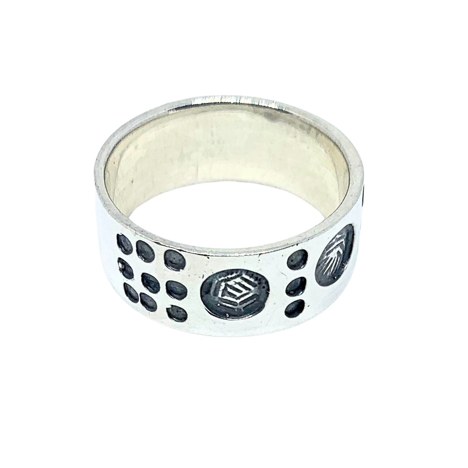 Men’s Dots Circle Sterling Silver Band Ring - Tg-Jewellery By Tamara Gervasio