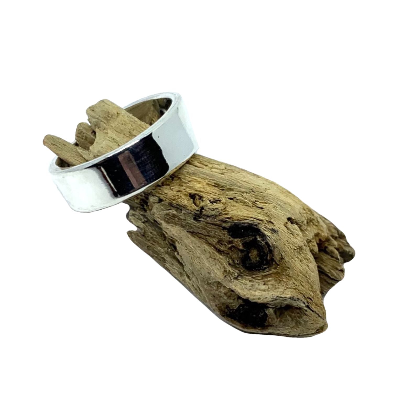 Men’s Flat Wedding Band in Sterling Silver – 7.5mm - Tg-Jewellery By Tamara Gervasio