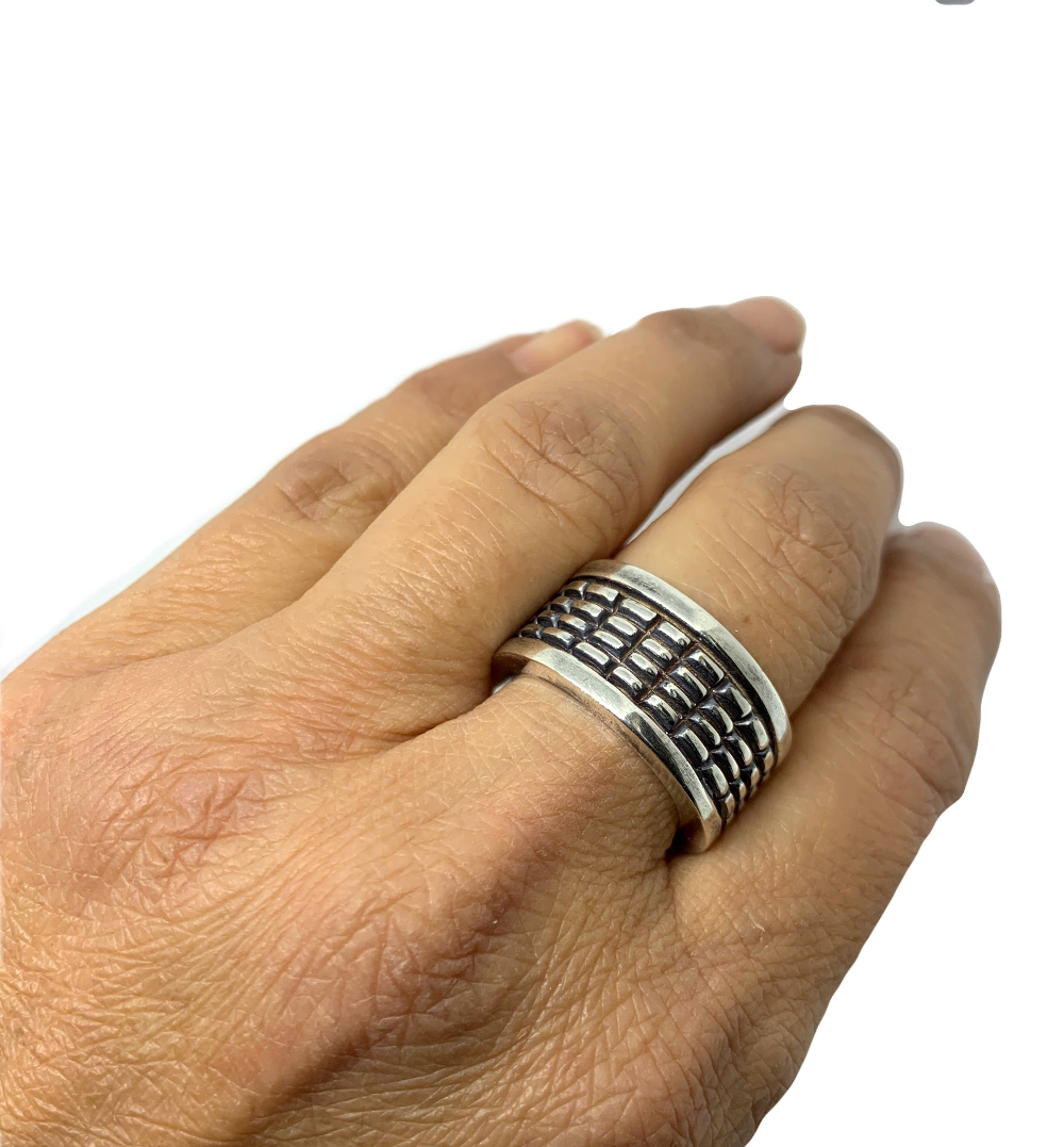 Crocodile Ring – Sterling Silver 925, Oxidised & Polished Finish - Tg-Jewellery By Tamara Gervasio