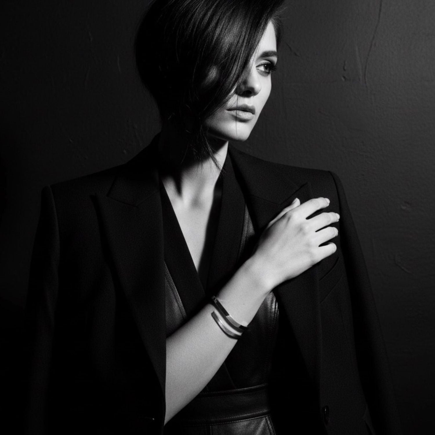 Recycled Sterling Silver Open Bangle – Polished & Matte Finish Cuff