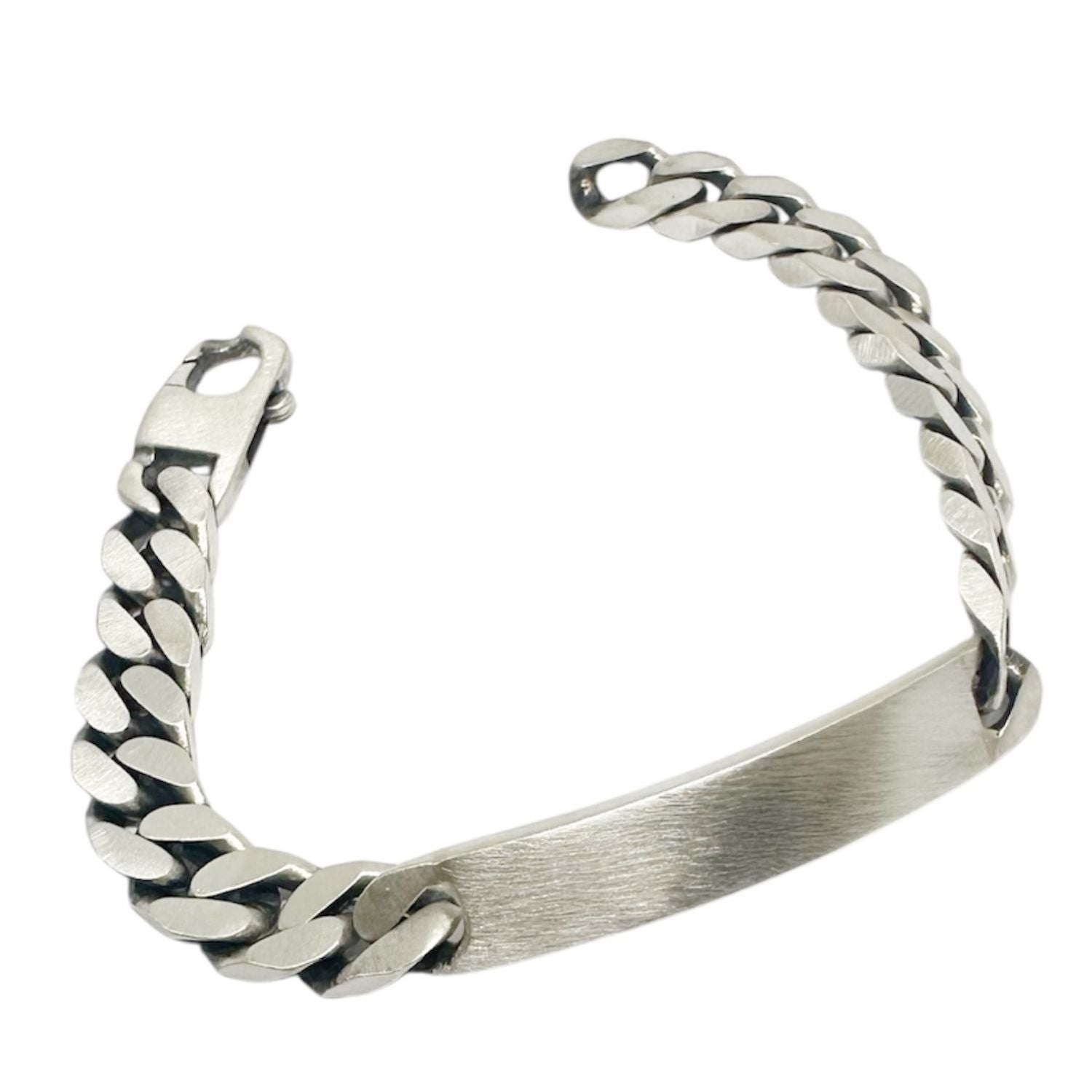 Men’s Sterling Silver ID Bracelet – Recycled Silver Plate & Curb Chain