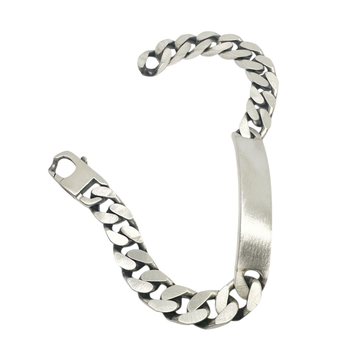 Men’s Sterling Silver ID Bracelet – Recycled Silver Plate & Curb Chain