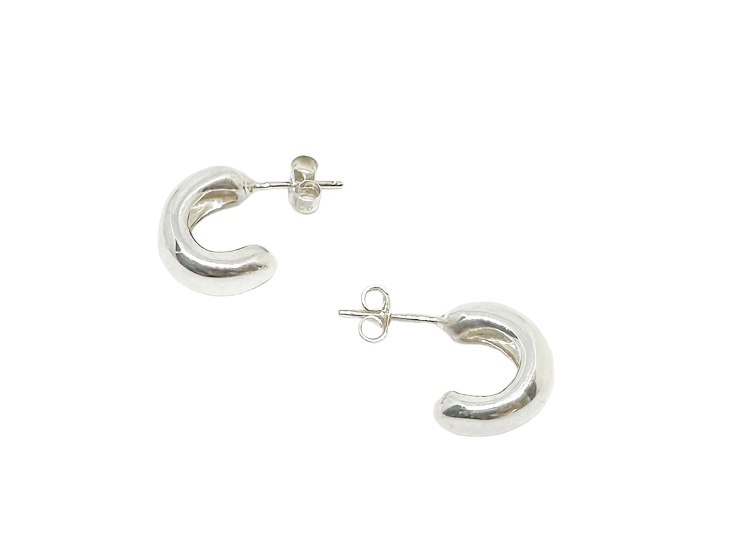 Chunky Half Hoop Earrings – Handcrafted Sterling Silver - Tg-Jewellery By Tamara Gervasio