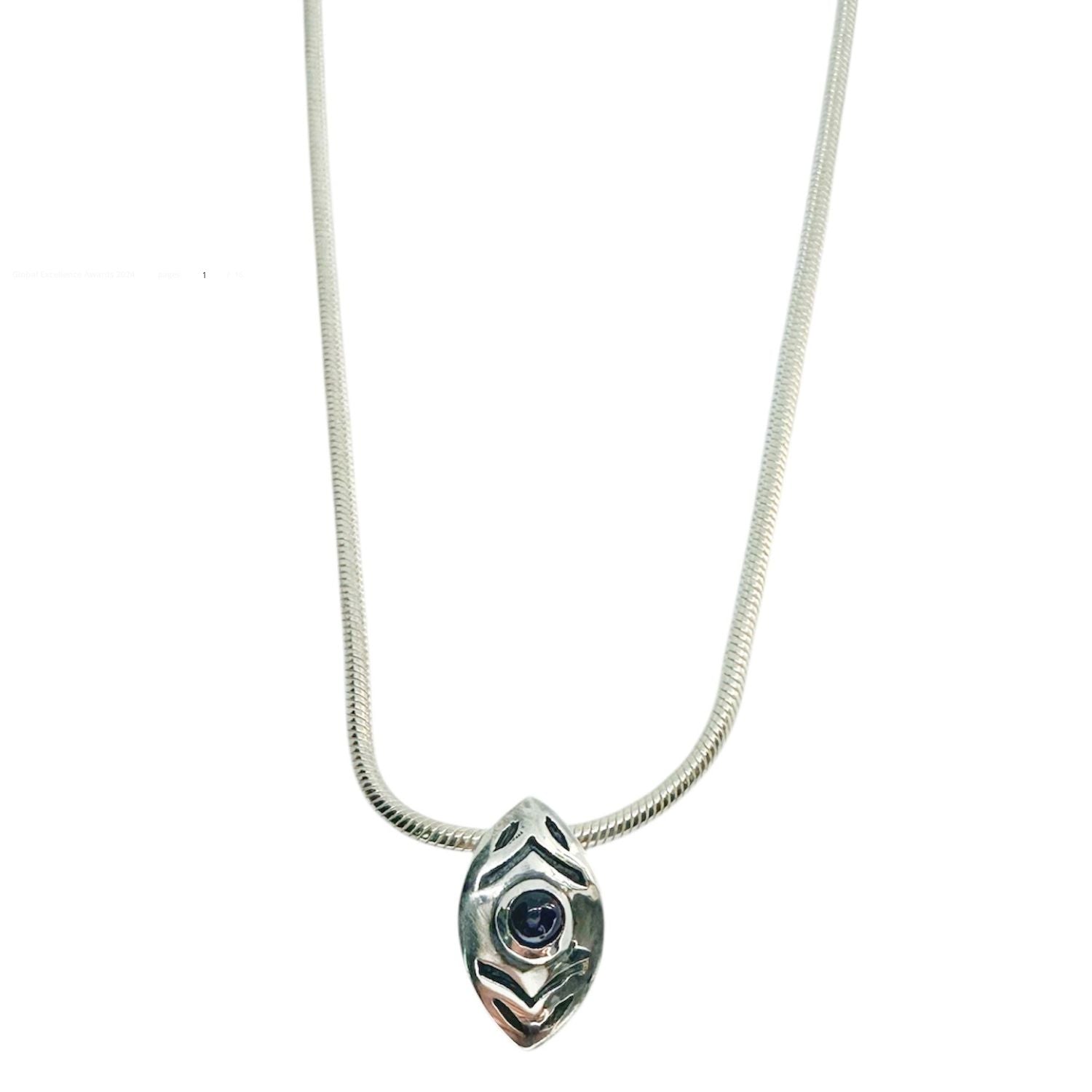 Eclipse Eye Unique Necklace – Sterling Silver & Blue Sapphire - Tg-Jewellery By Tamara Gervasio